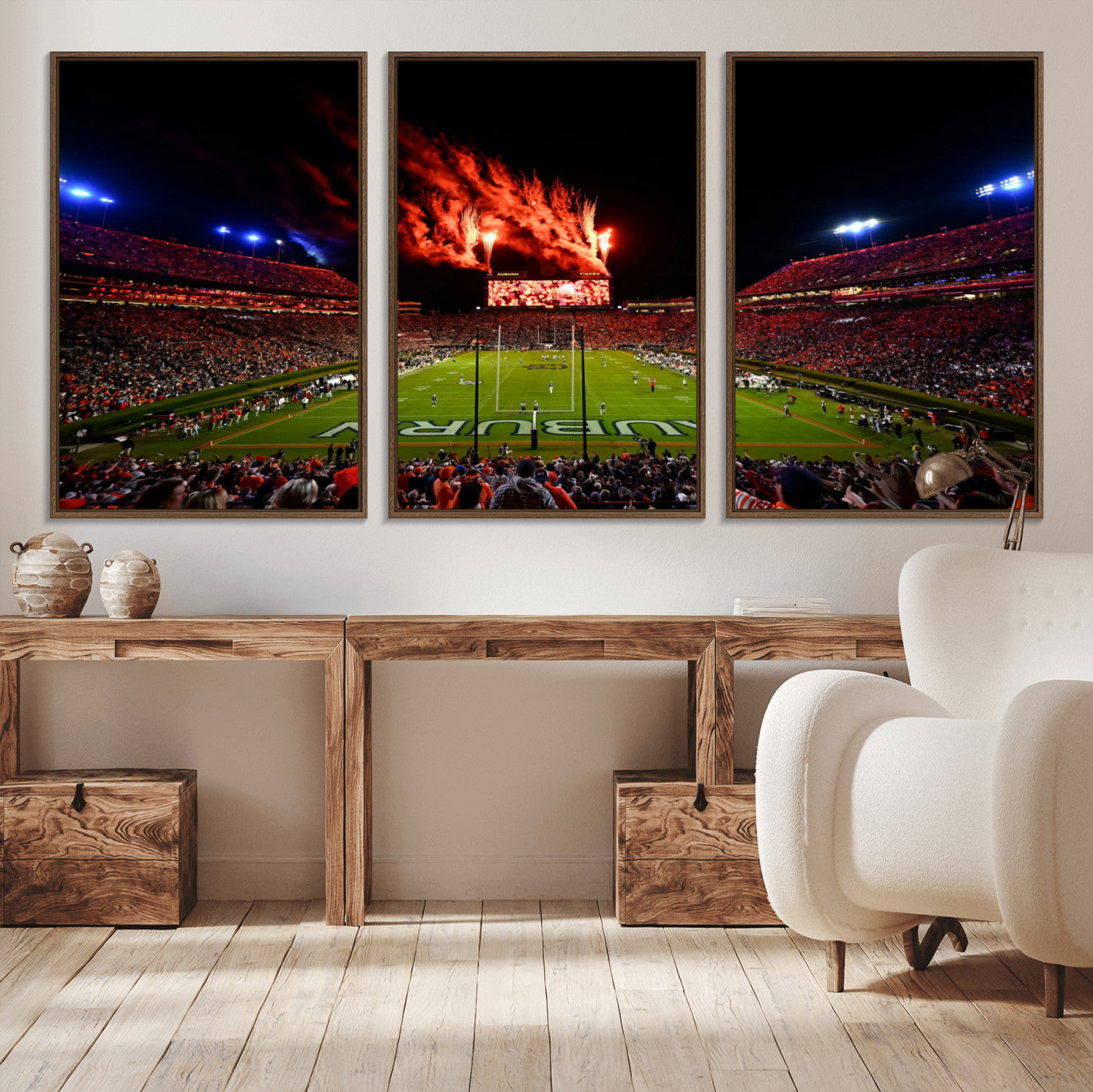 59046876-MGV-CV-36X24-Jordan-Hare Stadium Wall Art Canvas Print, Football Stadium Aerial View, College Sports Art for Man Cave or Game Room (Copy)