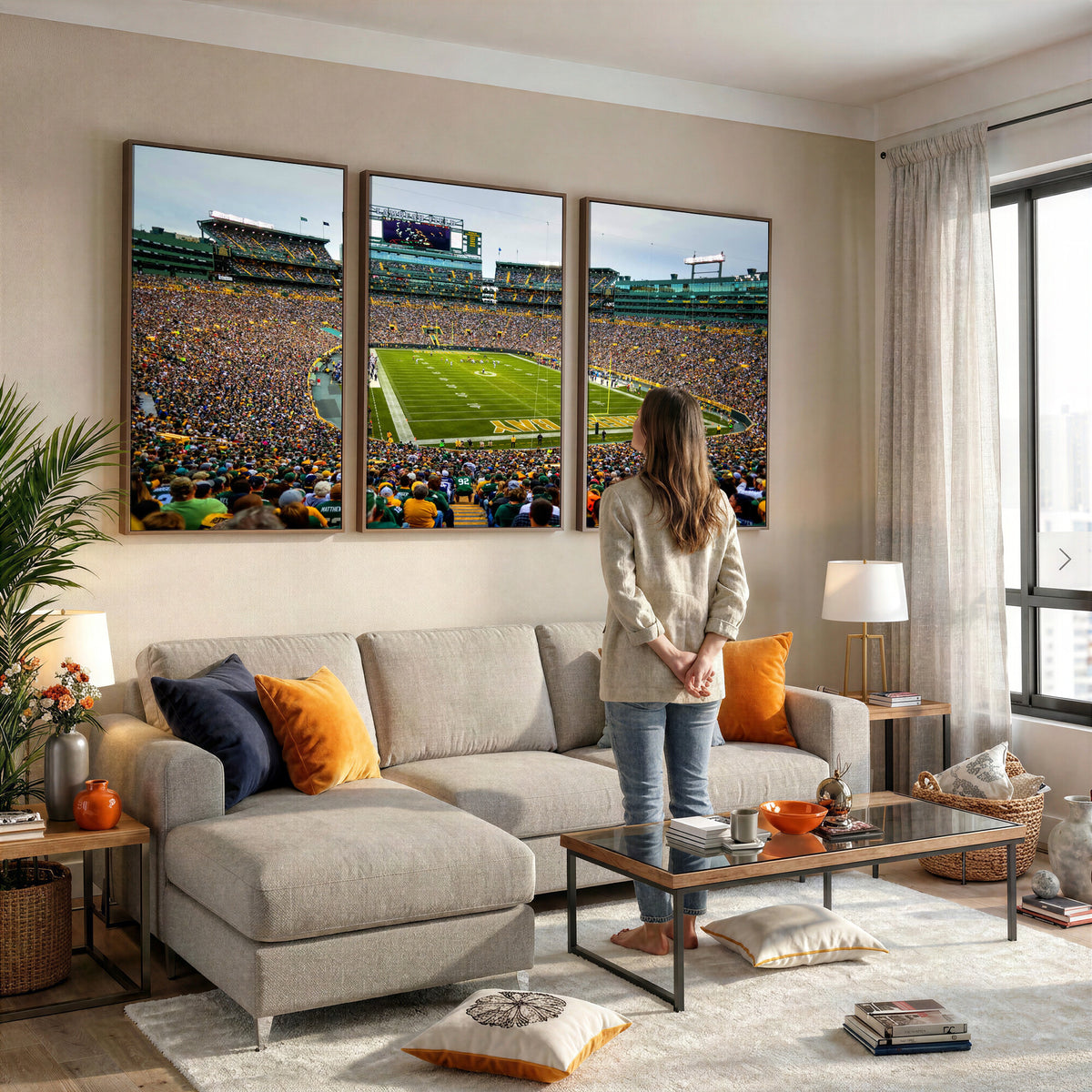 GBP101-MGV-CV-36X24 - Green Bay Packers Lambeau Field Stadium Wall Art Canvas Print
