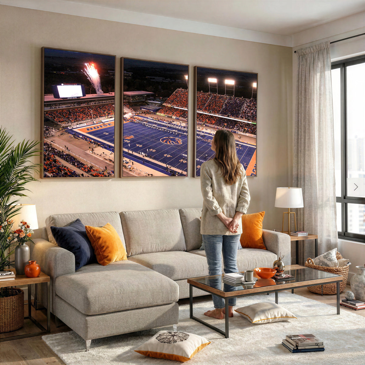 BS1001S-MGV-CV-36X24 - Boise State Broncos Albertsons Stadium Wall Art Canvas Print