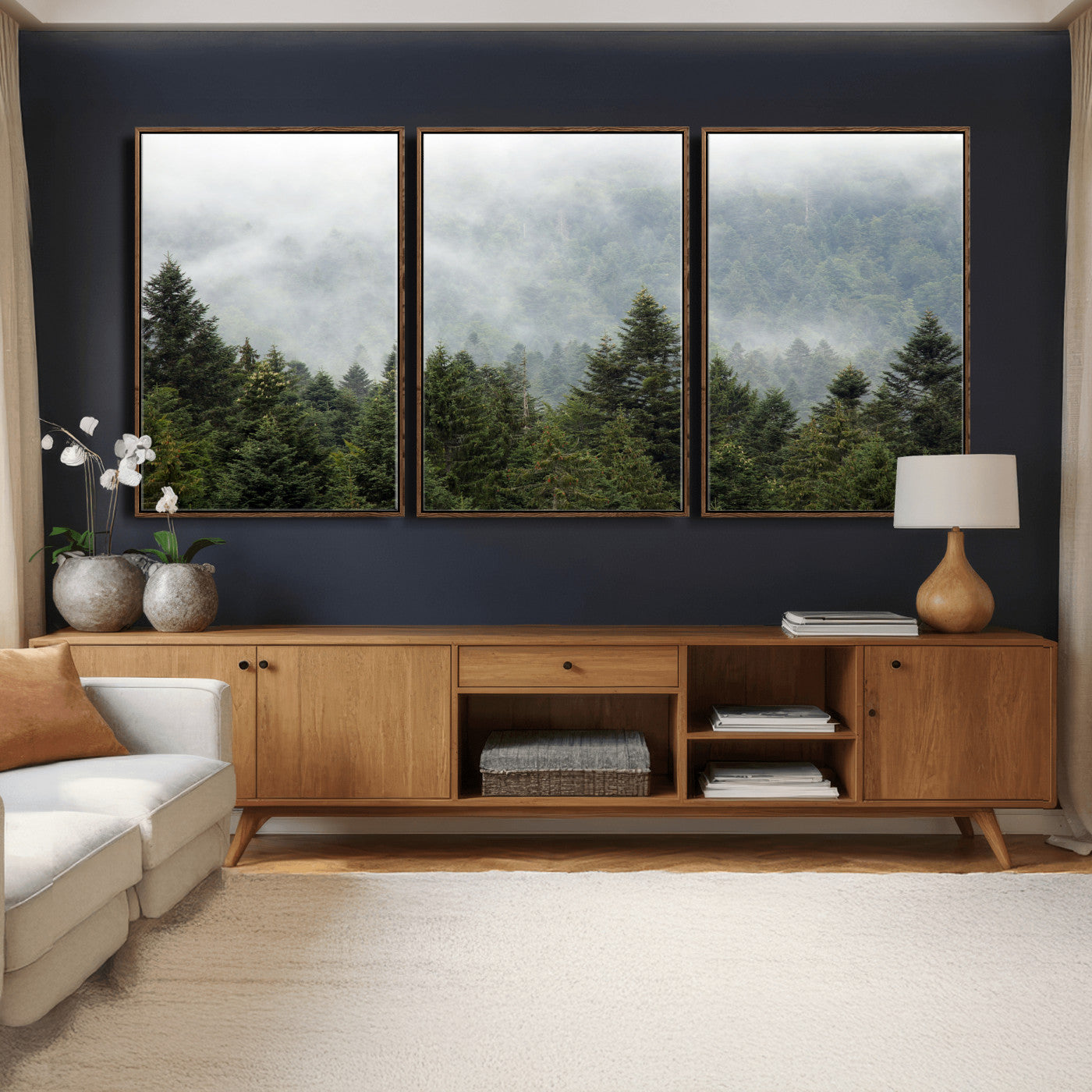 37010054-MGV-CV-36X24 - Misty Mountain Forest Wall Art Canvas Print