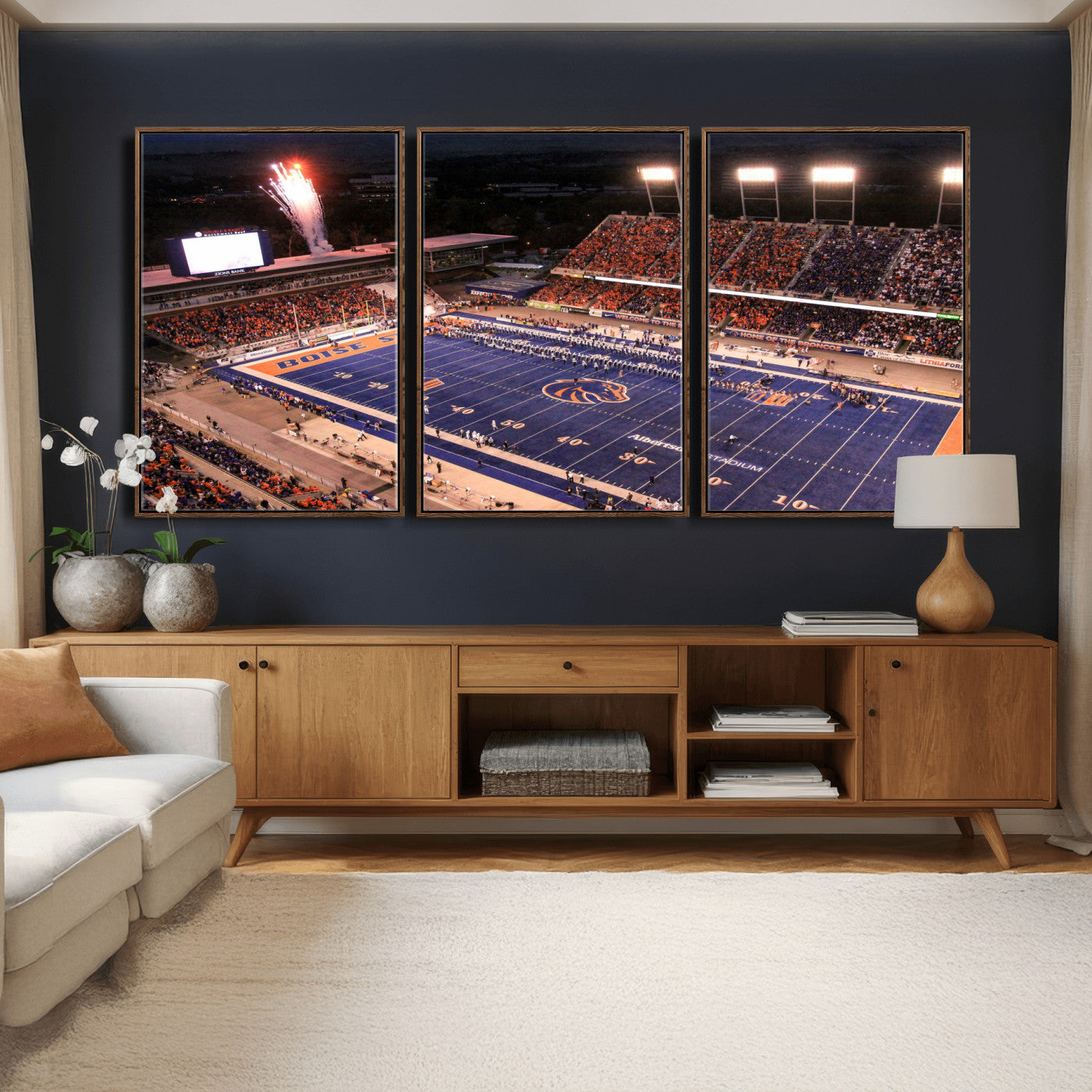 58849575-MGV-CV-36X24 - Boise State Stadium Large Wall Art Canvas Print for Living Room Office Wall Decor