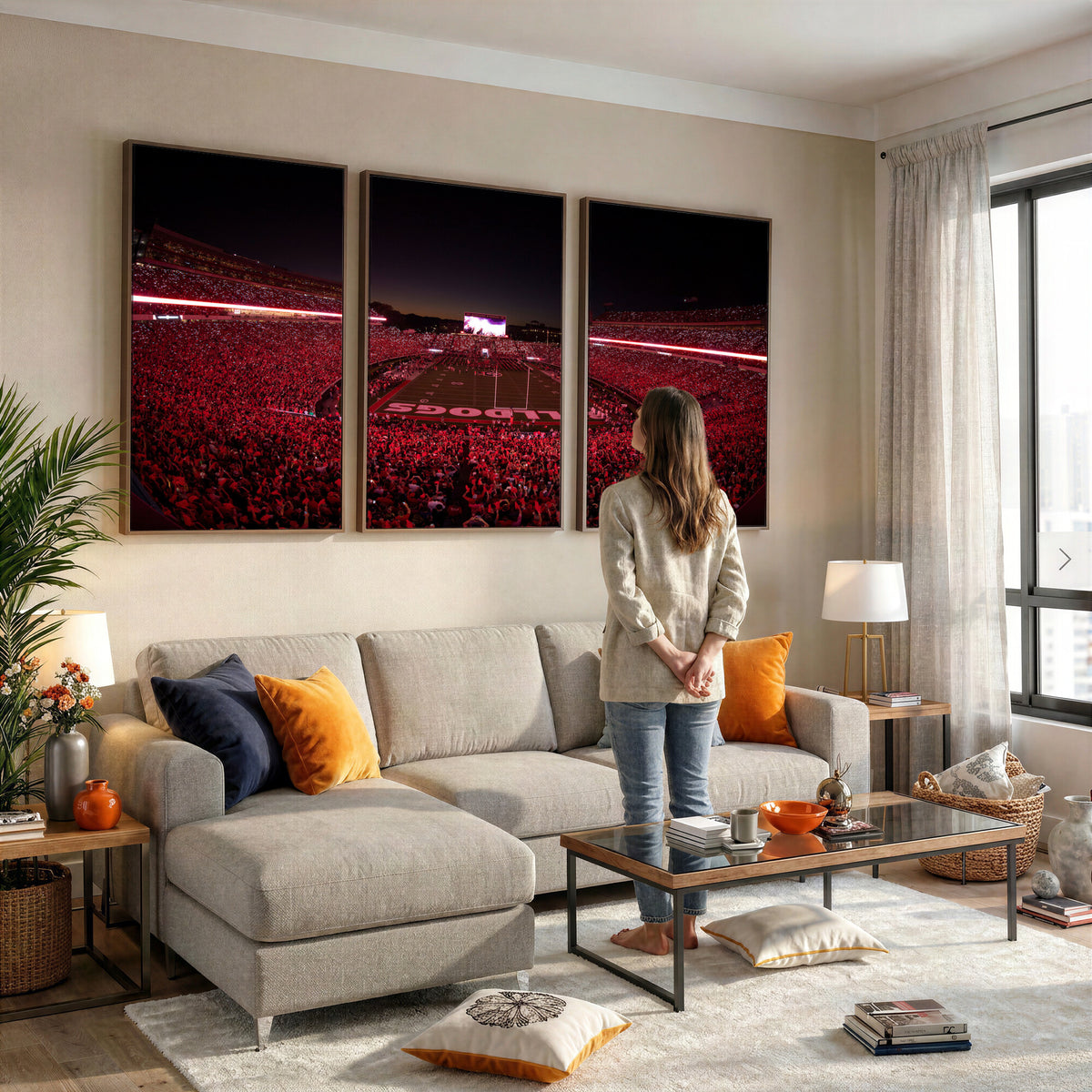 76277124-MGV-CV-36X24 - Sanford Stadium Wall Art Canvas Print – Georgia Bulldogs Football Artwork Print for Home, Office, and Sports Room Decor