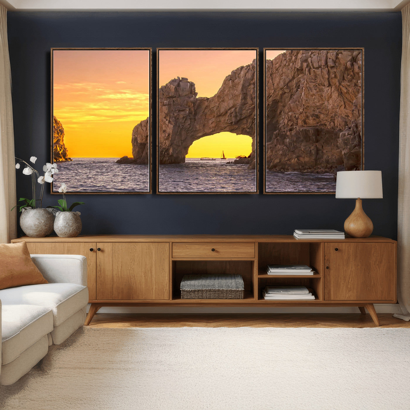 66414515-MGV-CV-36X24 - El Arco Cabo San Lucas Ocean Arch Wall Art Canvas Print, Baja California Rock Arch Seascape Canvas Print, Mexico Coastal Landmark Scenic Art Printing