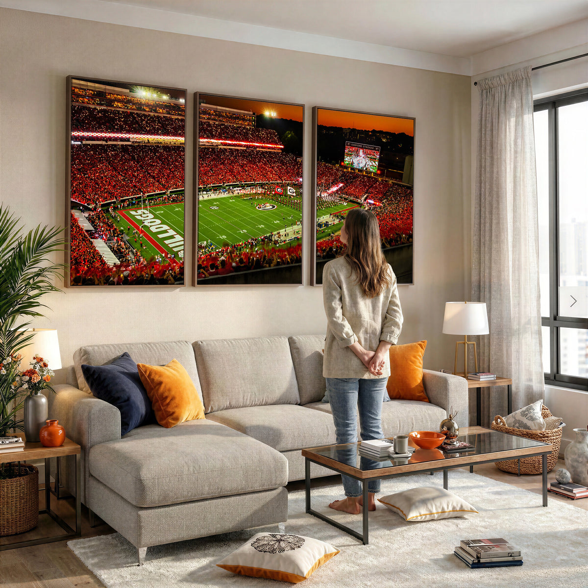 48894104-MGV-CV-36X24 - Georgia Bulldogs Stadium Wall Art Canvas Print, Sanford Stadium