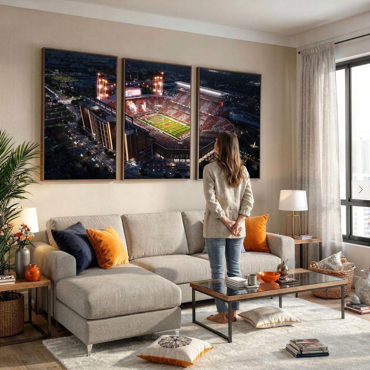 16867141-MGV-CV-36X24 - Oklahoma Memorial Stadium, Gaylord Memorial Stadium Wall Art