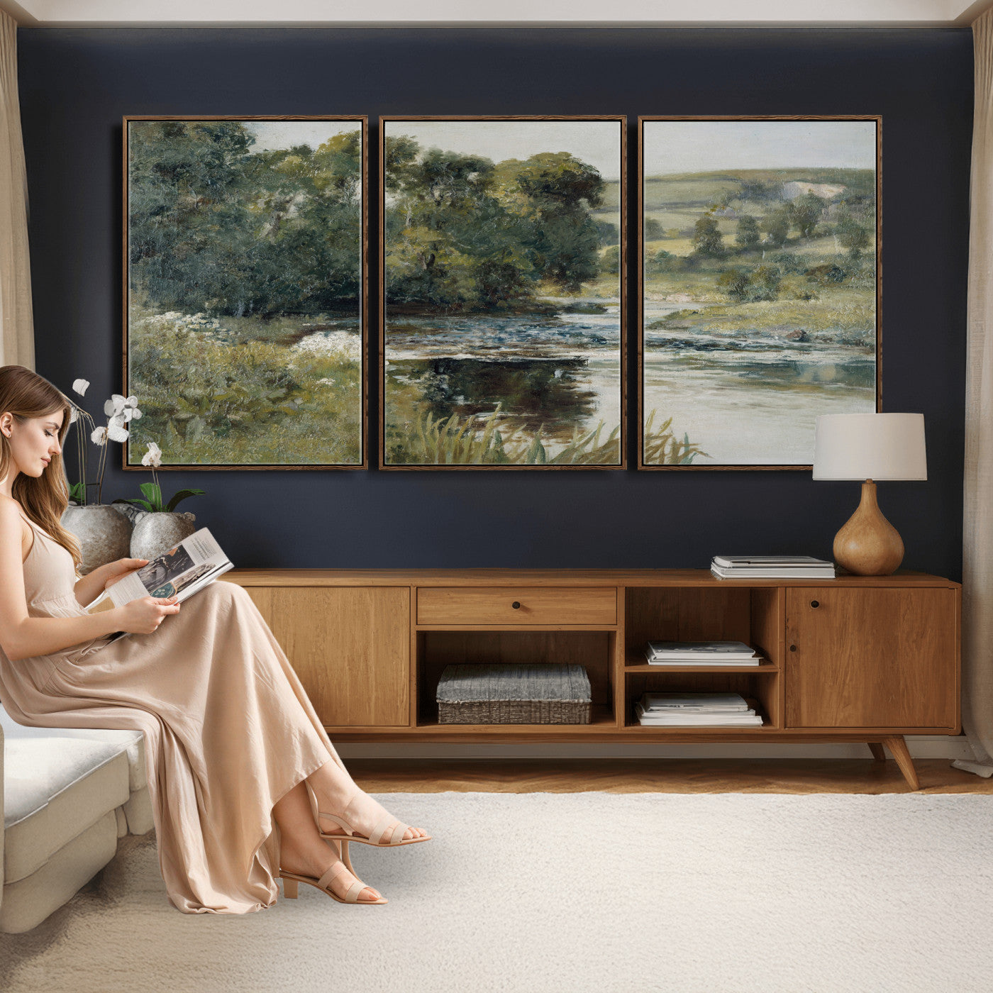 63256010-MGV-CV-36X24 - Edward Mitchell Bannister Streamside Wall Art Canvas Print