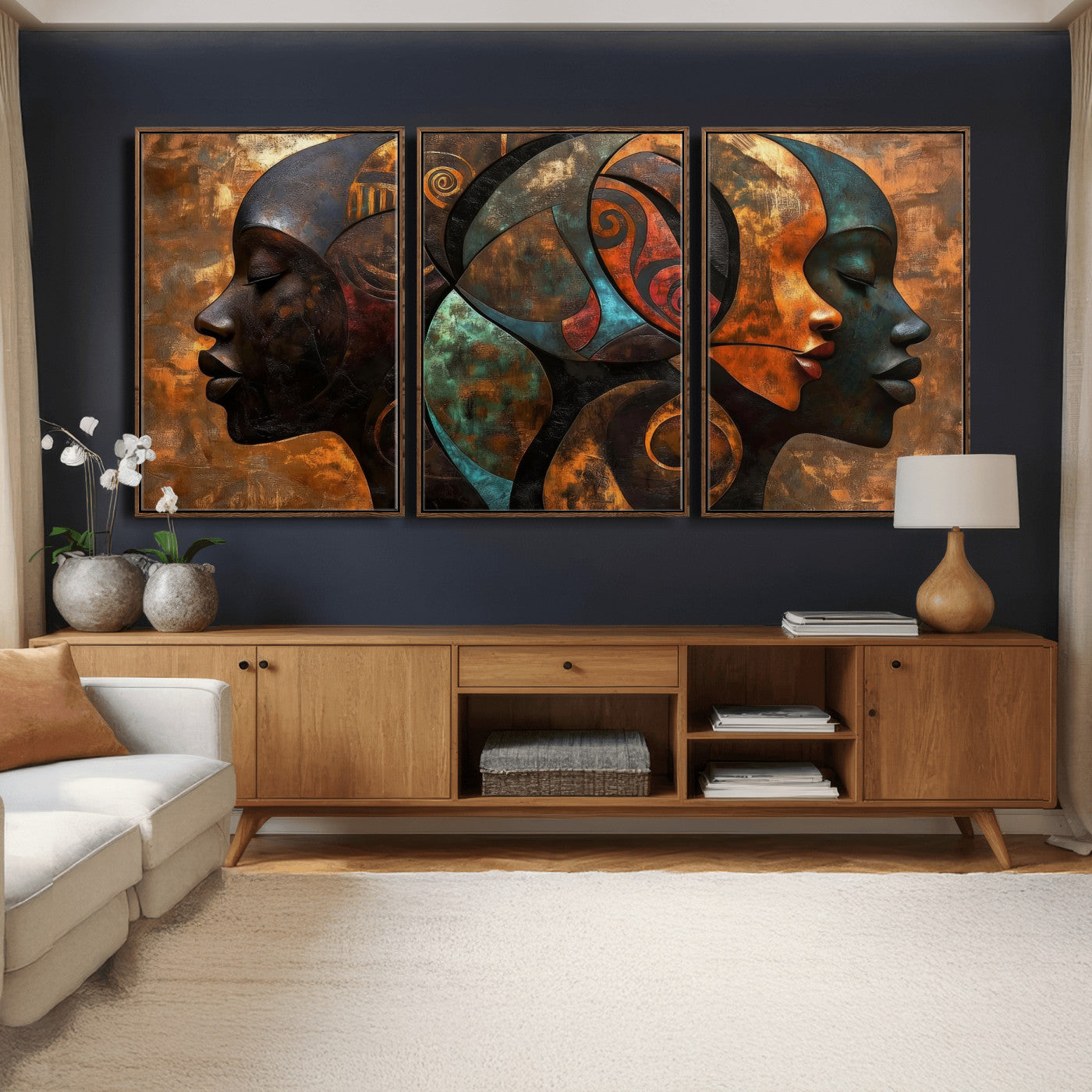81517886-MGV-CV-36X24 - Abstract Afro American Women Wall Art Canvas Print