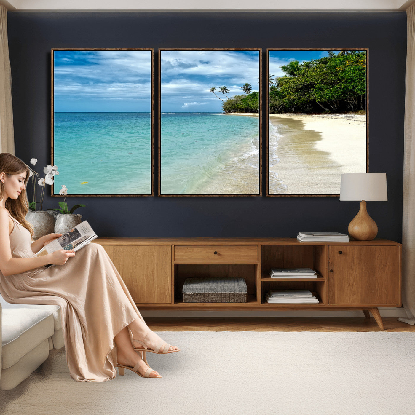 50626792-MGV-CV-36X24 - Puerto Rico Beach Paradise Wall Art – Tropical Coastal Print