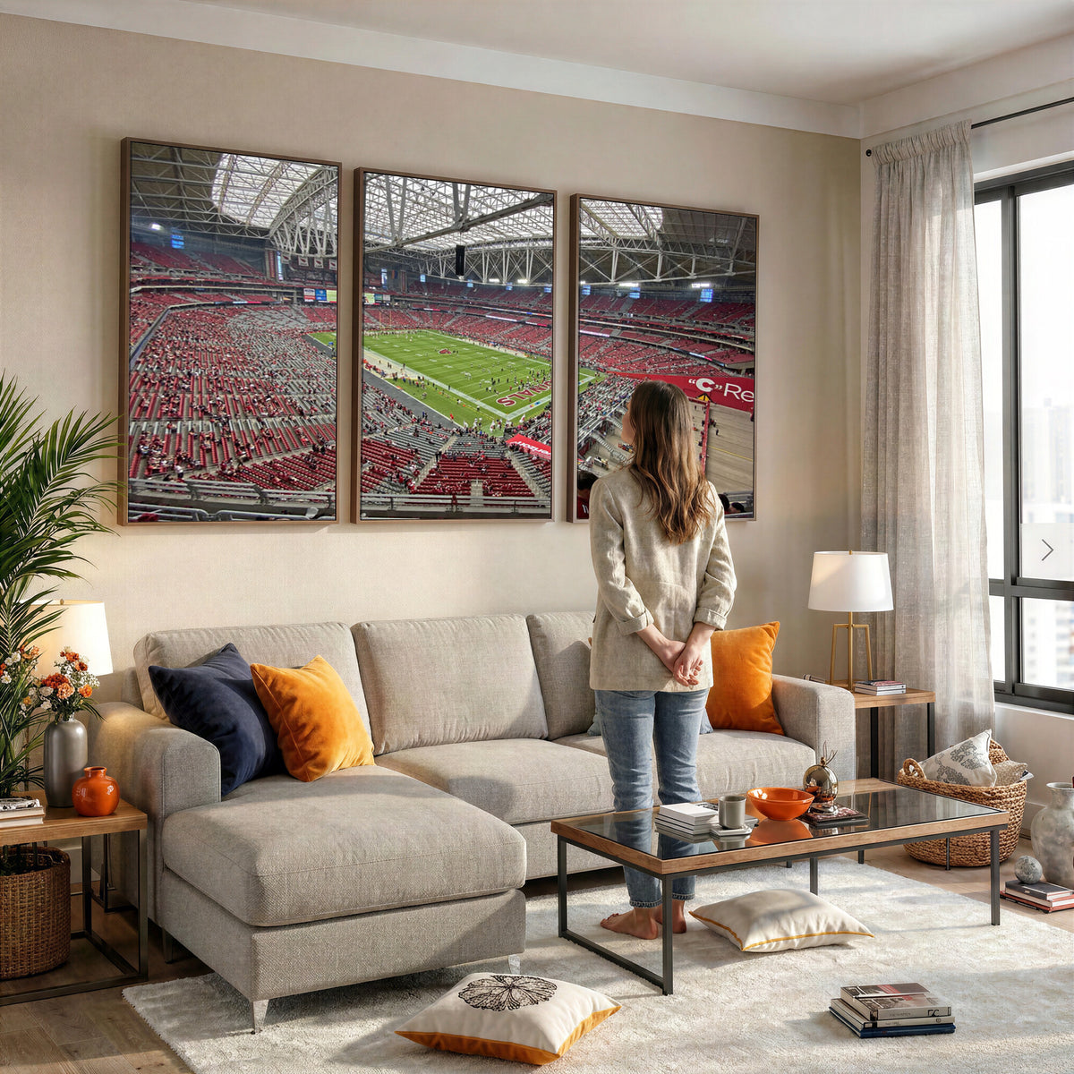 30579717-MGV-CV-36X24 - State Farm Stadium Canvas Wall Art, Arizona Cardinals Football Stadium Print, Glendale NFL Arena Panorama Artwork