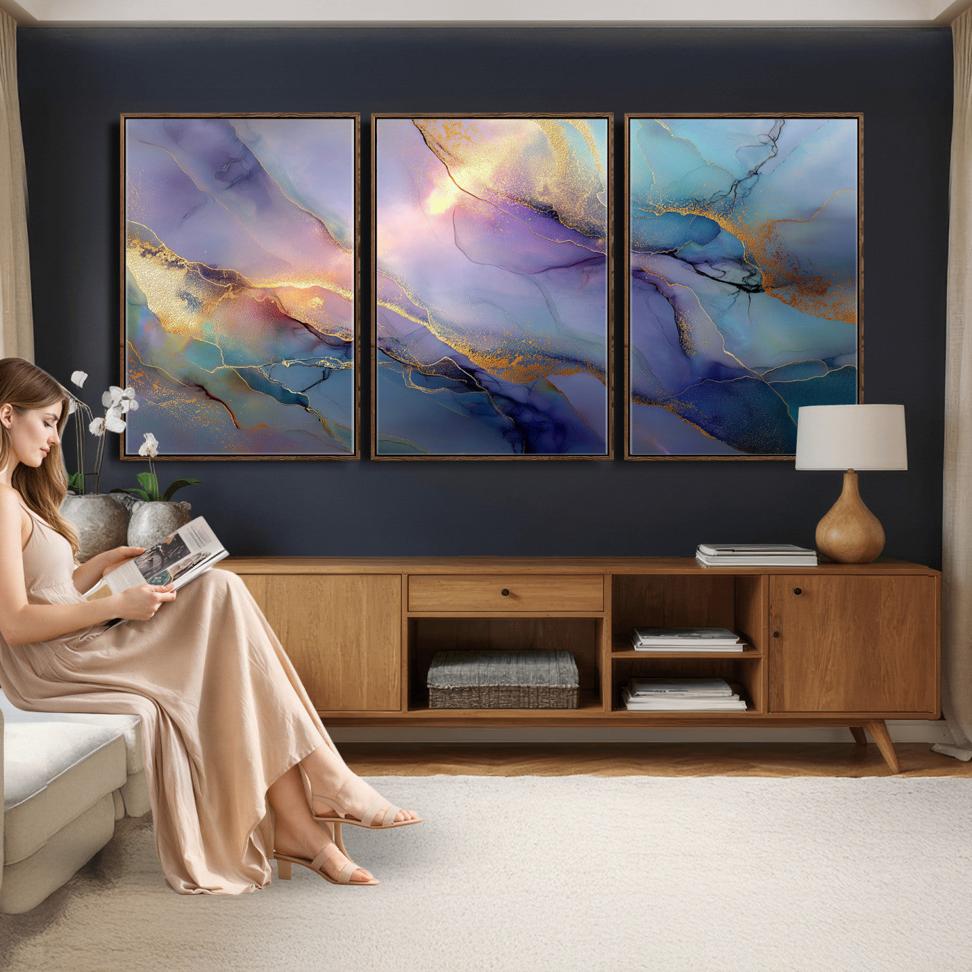 50939878-MGV-CV-36X24 - Colorful Abstract Canvas Wall Art Print, Vibrant Popup Color Art Print