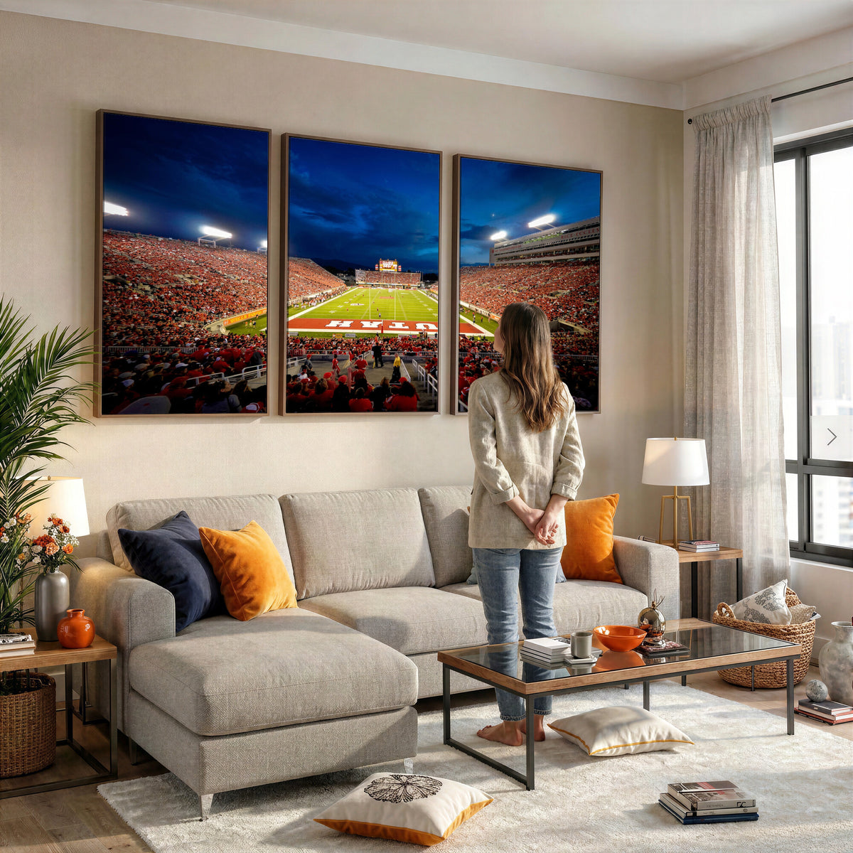 74019251-MGV-CV-36X24 - Rice-Eccles Stadium Wall Art Canvas Print - Utah Salt Lake City Stadium Print
