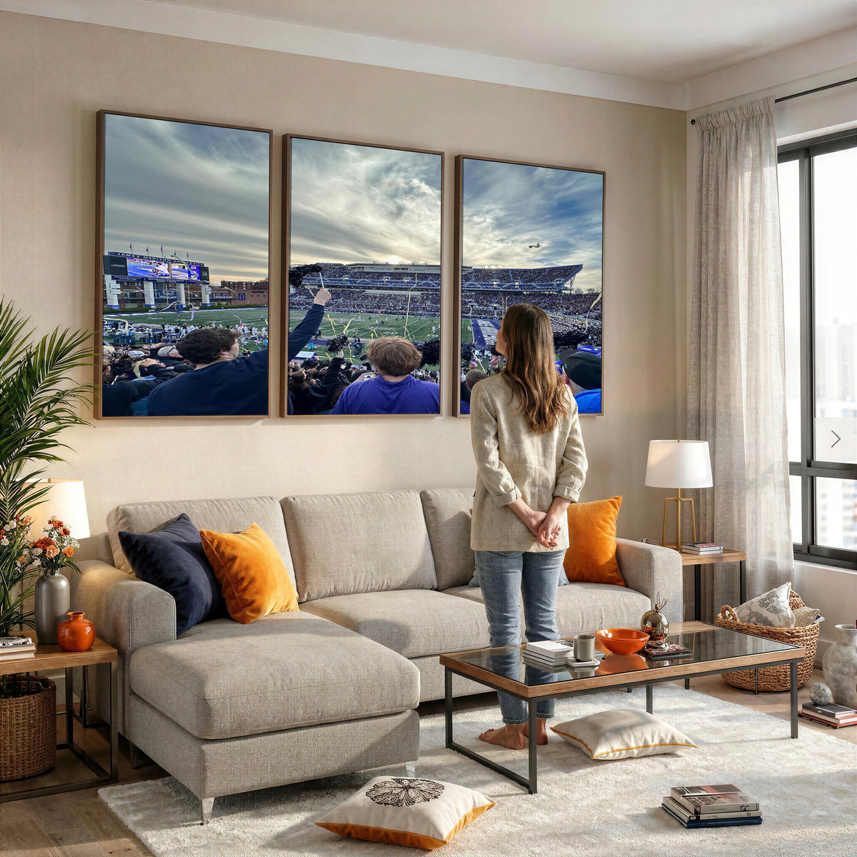 400867JMU-MGV-CV-36X24 - JMU Stadium Wall Art Canvas Print for Game Room Decor - James Madison University Stadium