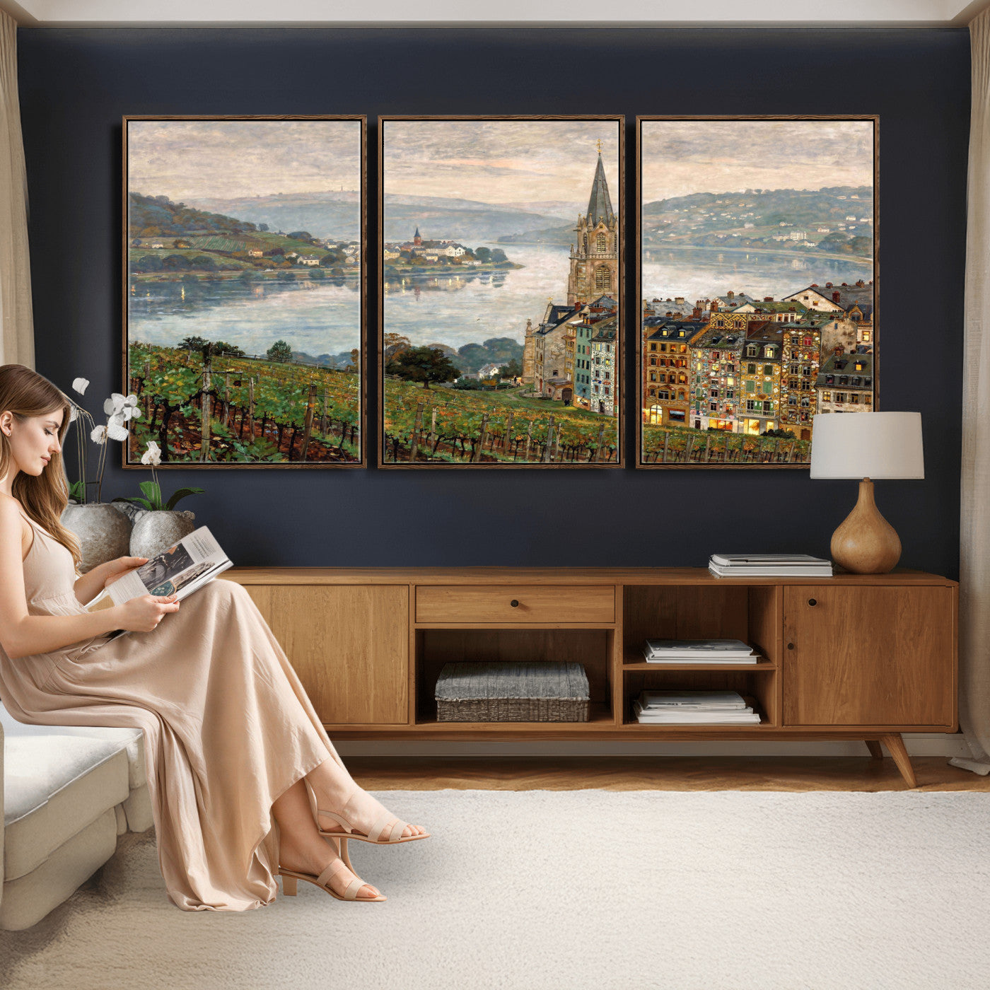 62626662-MGV-CV-36X24 - Mosel City Mosel River by Nicolai Astudin Wall Art Canvas Print