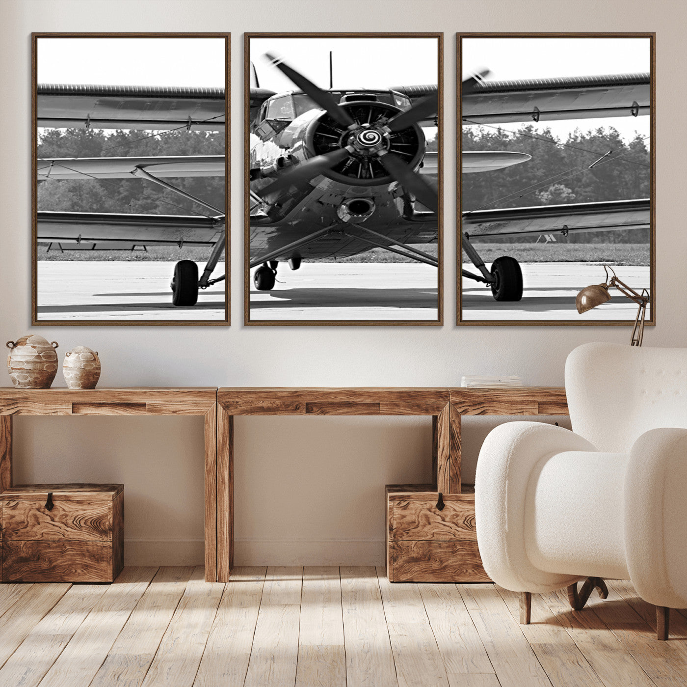 MGV-FC-60X30-3P - Wall Art Old War Plane Canvas Print