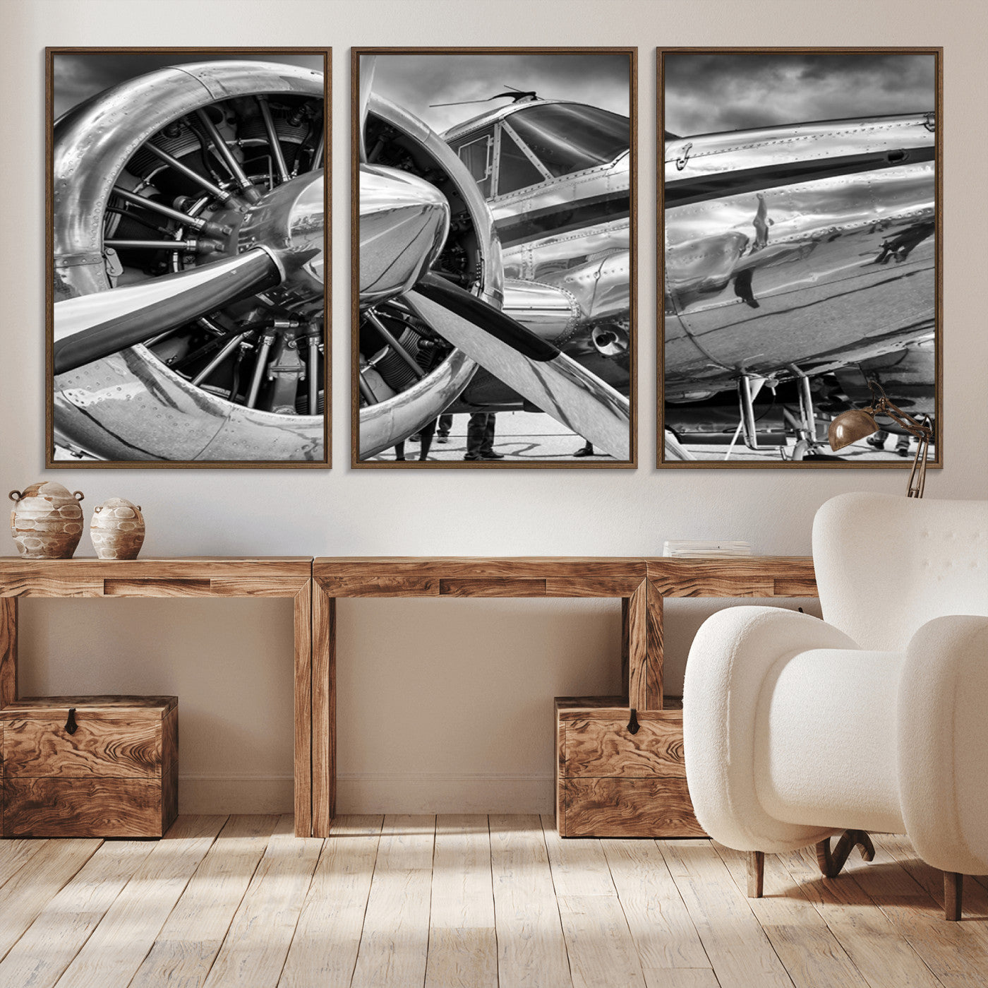 MGV-FC-60X30-3P - Vintage Antique Airplane Wall Art Canvas Print