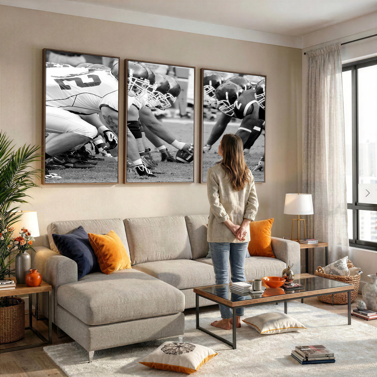 97432-MGV-CV-36X24 - American Football Player Wall Art Canvas Print