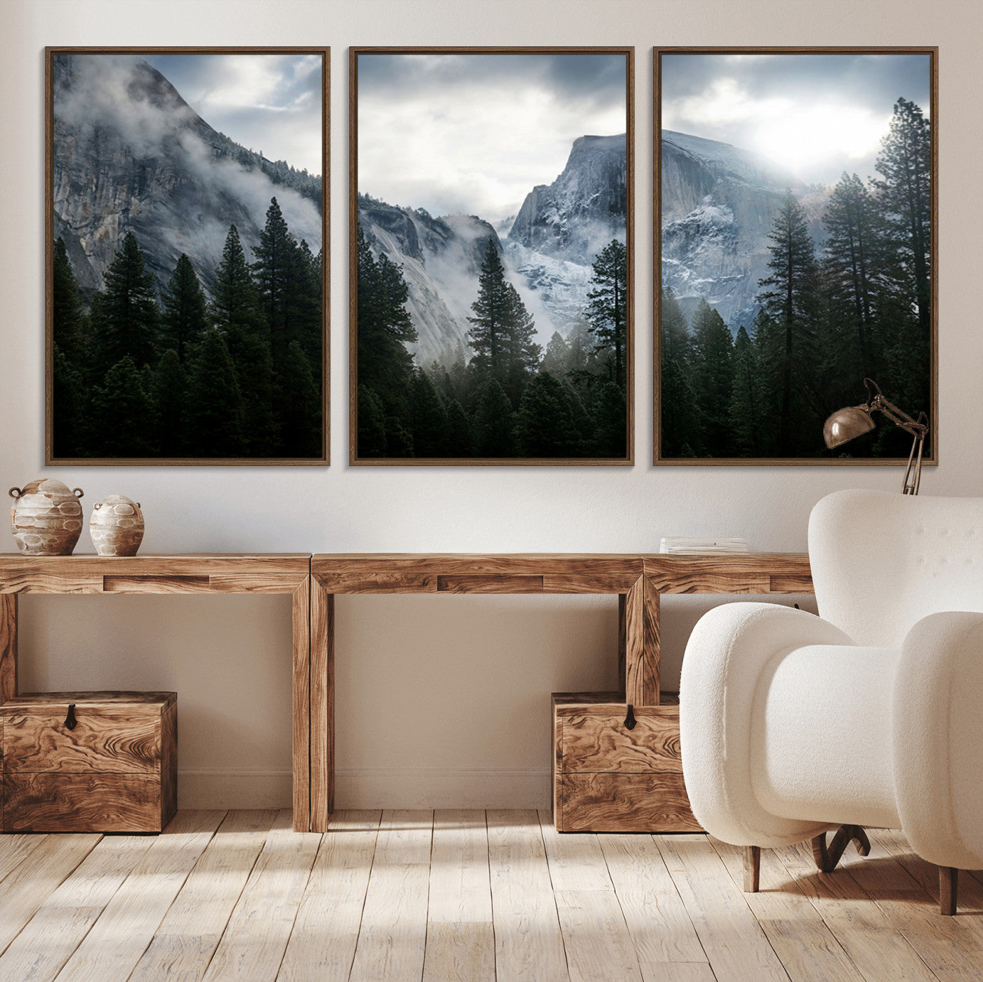 98725-MGV-CV-36X24-Wall Art Foggy Forest Landscape Canvas Print