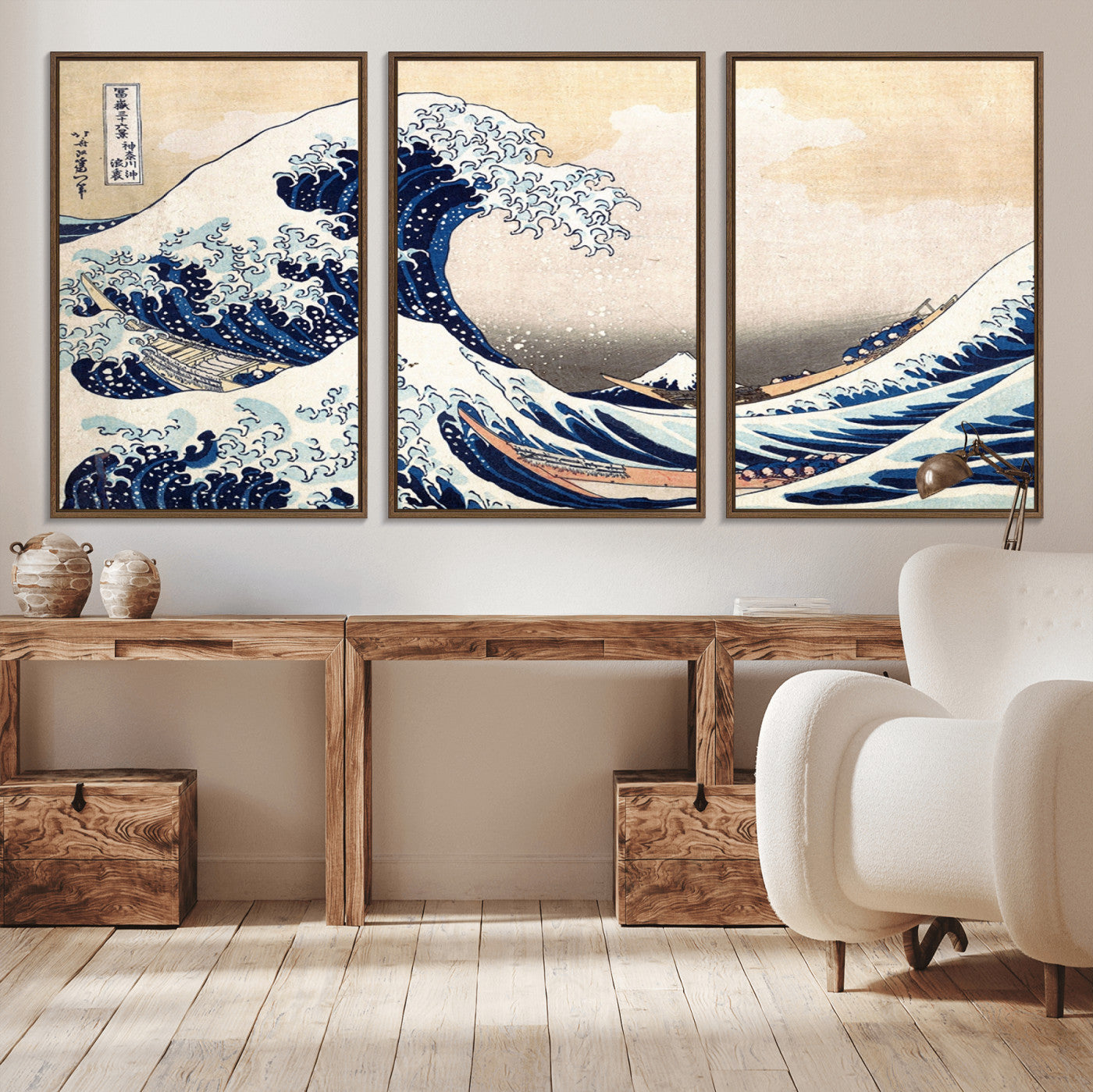 MGV-FC-60X30-3P - Hokusai: The Breaking Wave off Kanagawa Canvas Print