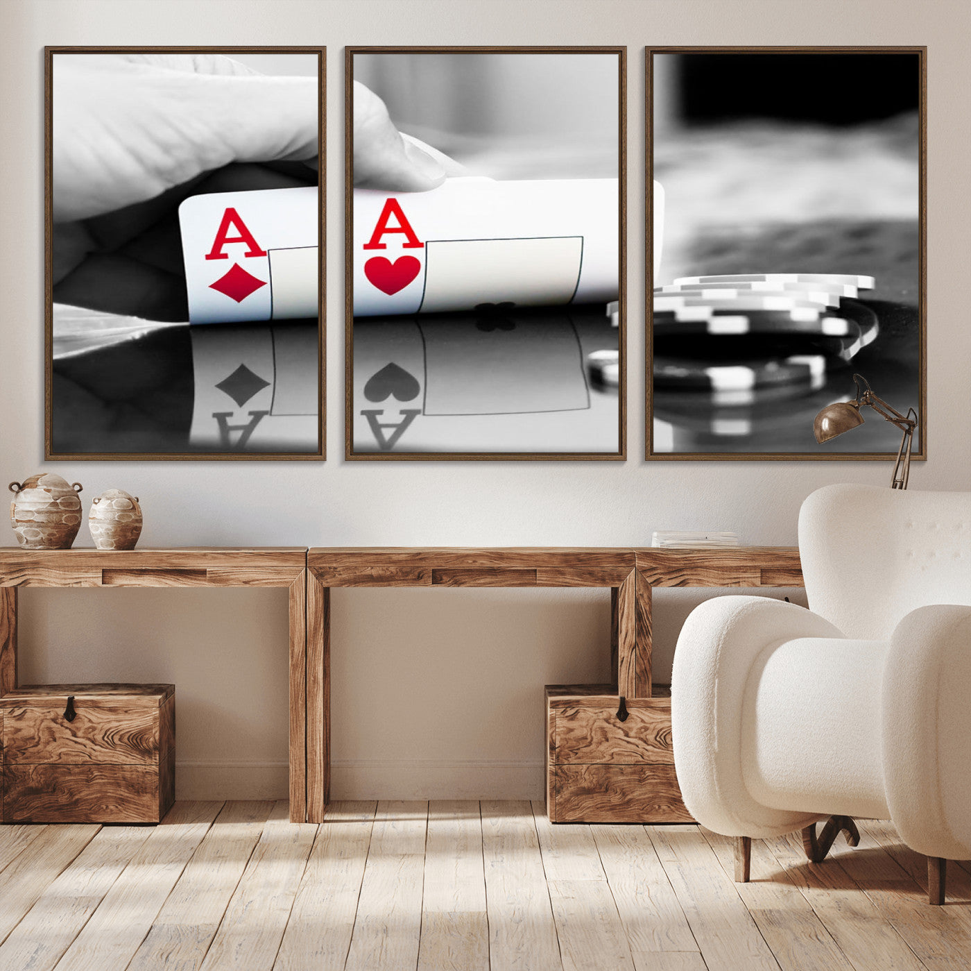 98527-MGV-CV-36X24-Aces Poker Art Poker Game Wall Art Canvas Print