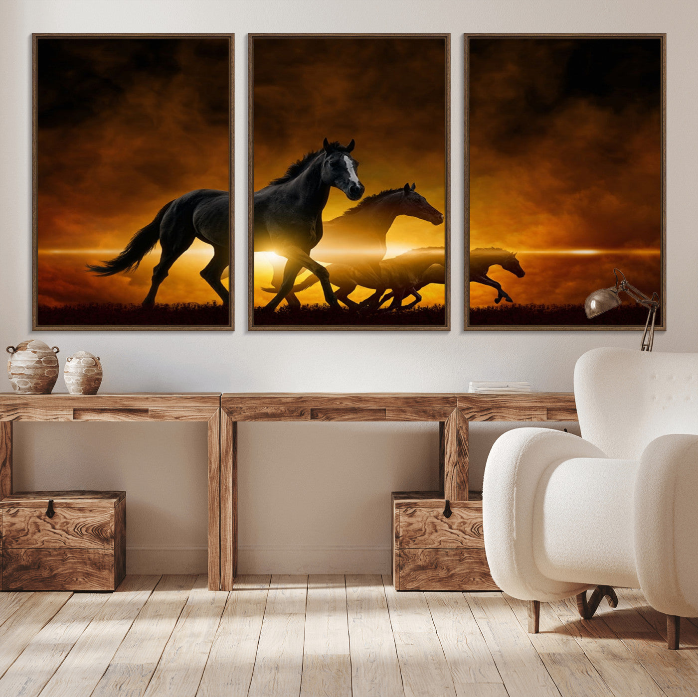 56665-MGV-CV-36X24-Horse Wall Art Canvas Print, Multi Panel Animal Canvas Print