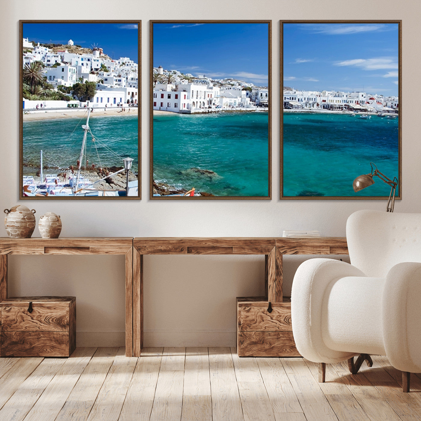 MGV-FC-60X30-3P - Santorini Wall Art Canvas Print