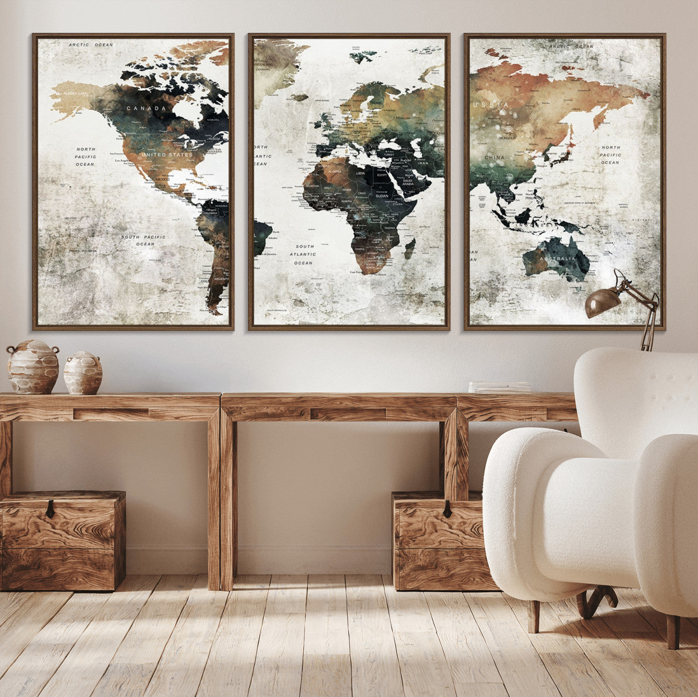 19444-MGV-CV-36X24-Push Pin World Map Canvas Print – Travel Tracker Wall Art for Couples, Perfect Anniversary Gift for Home or Office Decor