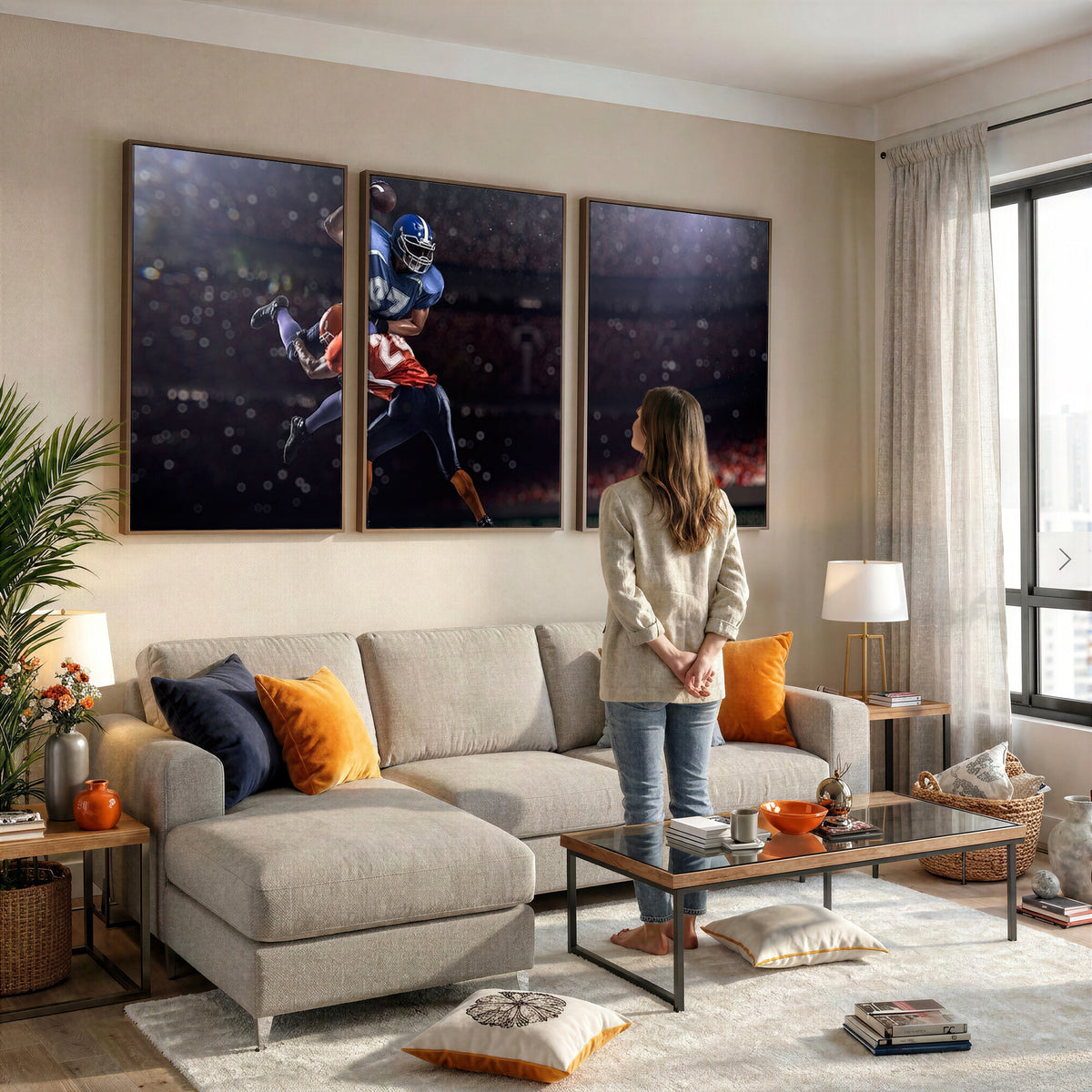 68009-MGV-CV-36X24 - American Football Wall Art Canvas Print, Stadium Sport Wall Art Print