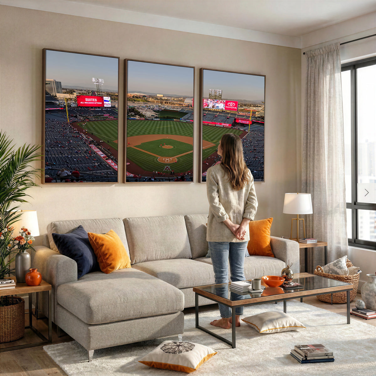 45864-MGV-CV-36X24 - Los Angeles Angels Baseball Canvas Print, Anaheim Angel Stadium Wall Art