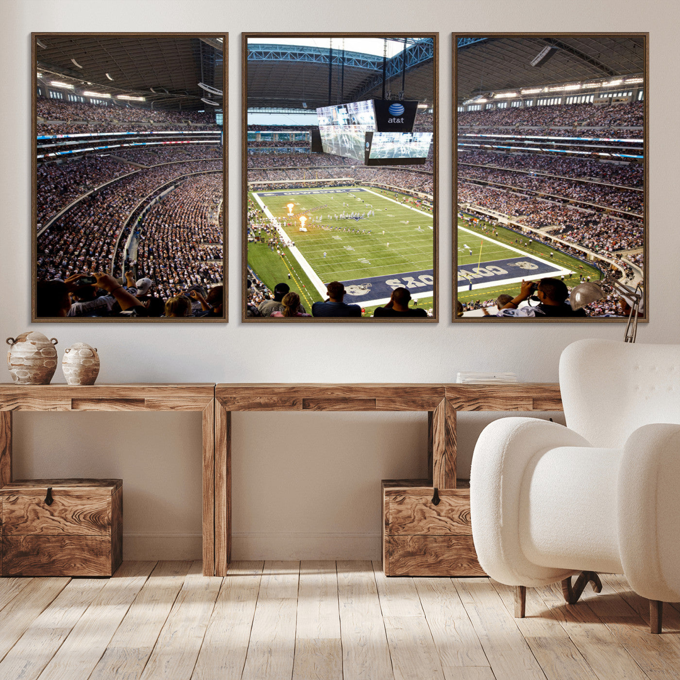 82096-MGV-CV-36X24-Dallas Cowboys Football Team Print - Arlington AT&T Stadium Wall Art Canvas Print