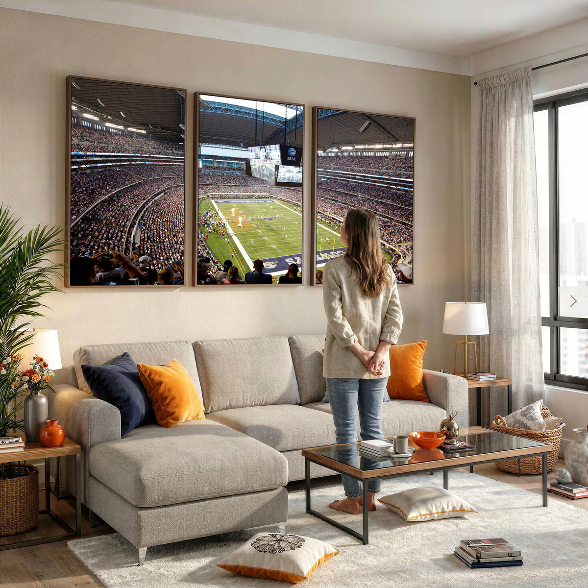 82096-MGV-CV-36X24 - Dallas Cowboys Football Team Print - Arlington AT&T Stadium Wall Art Canvas Print