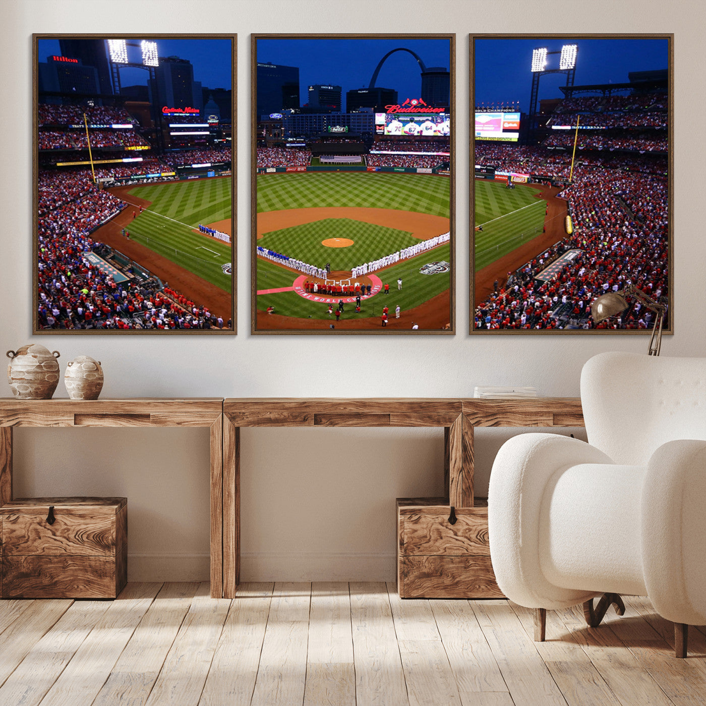 11925-MGV-CV-36X24-St. Louis Cardinals Baseball Team Print - Busch Stadium Wall Art Canvas Print