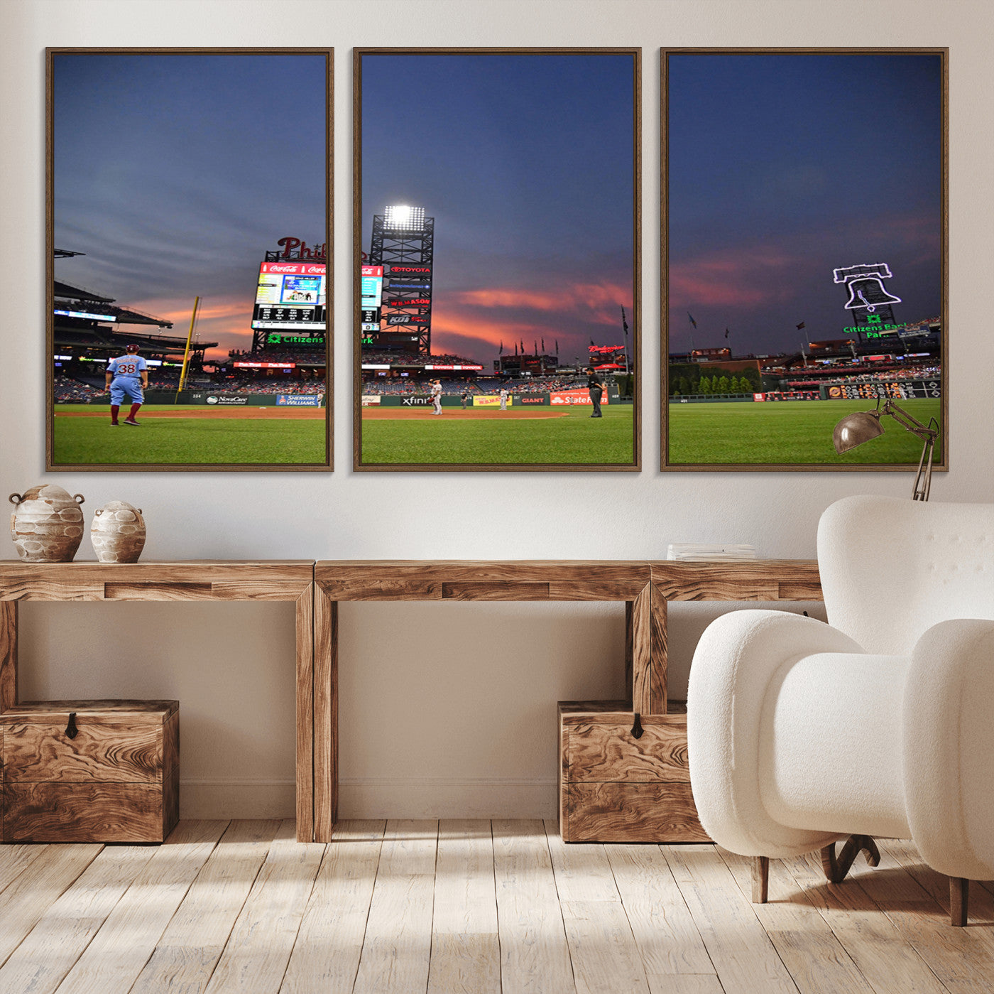 MGV-FC-60X30-3P - Philadelphia Phillies Baseball Print - Philadelphia Citizens Bank Park Stadium Wall Art, Phillies