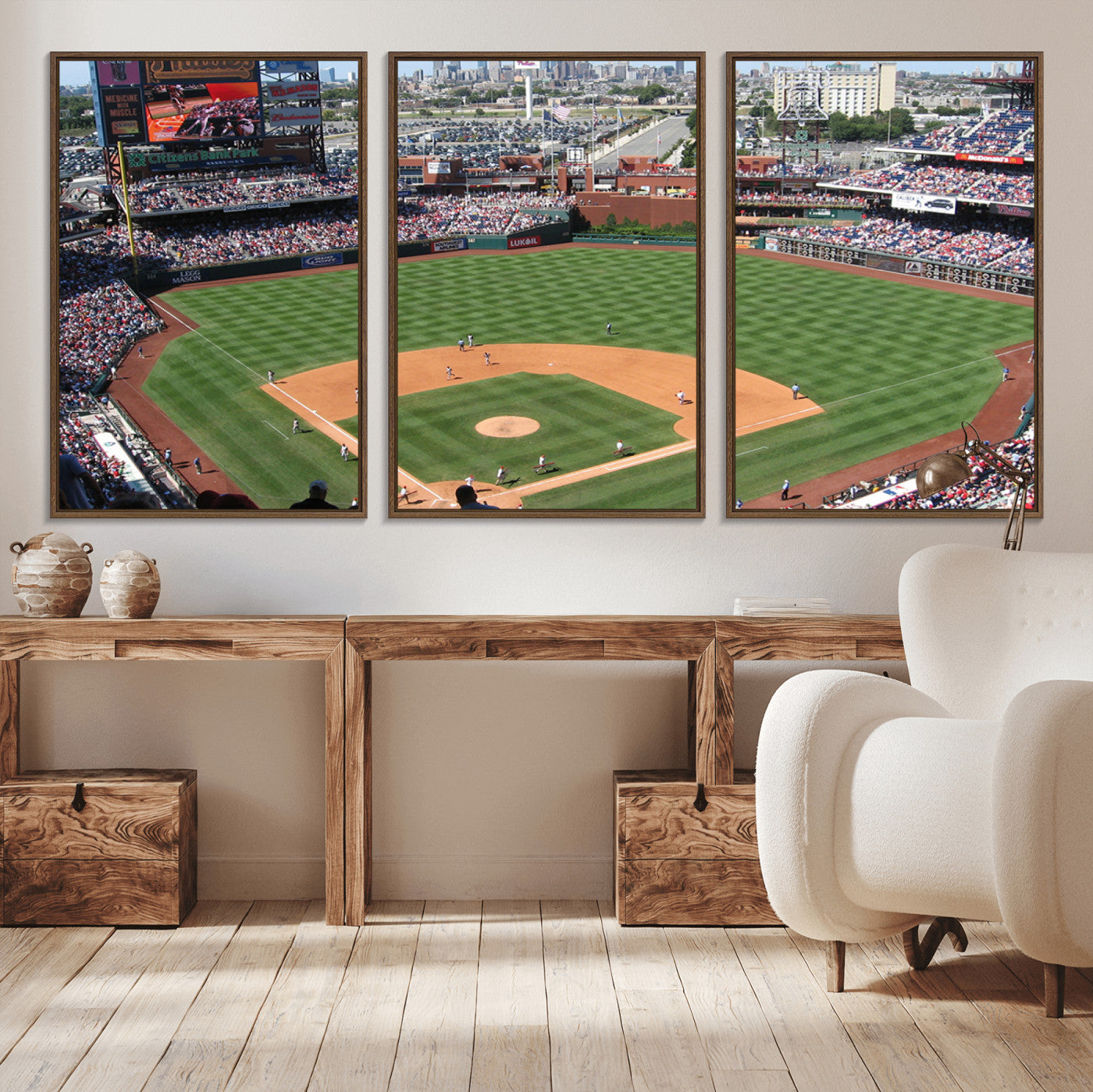 MGV-FC-60X30-3P - Philadelphia Phillies Baseball Team Print - Philadelphia Citizens Bank Park Stadium Wall Art Canvas