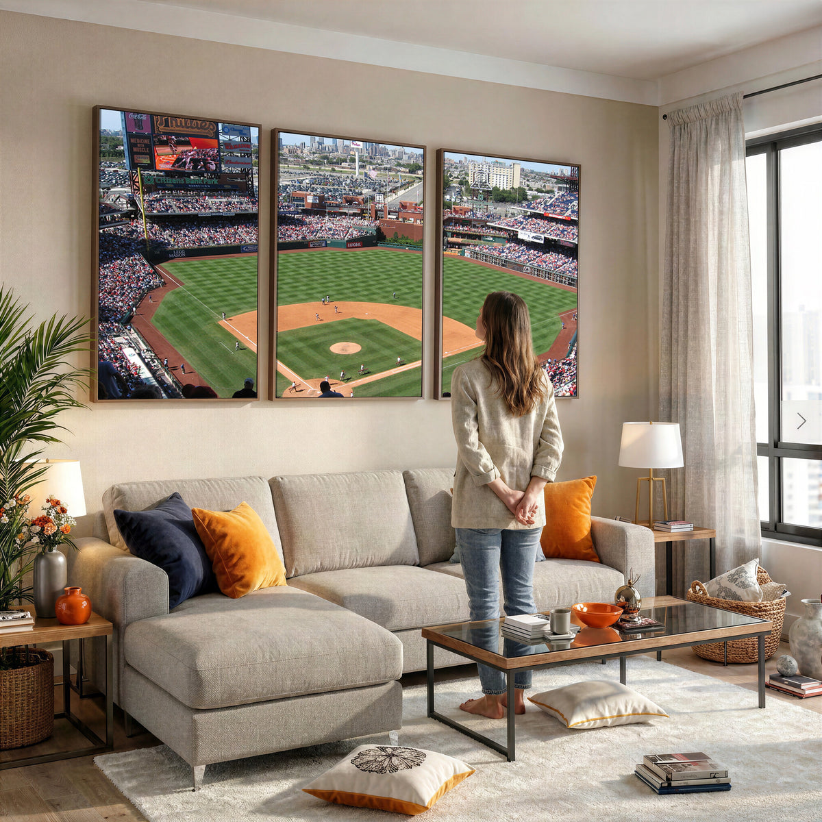 85755-MGV-CV-36X24 - Philadelphia Phillies Baseball Team Print - Philadelphia Citizens Bank Park Stadium Wall Art Canvas