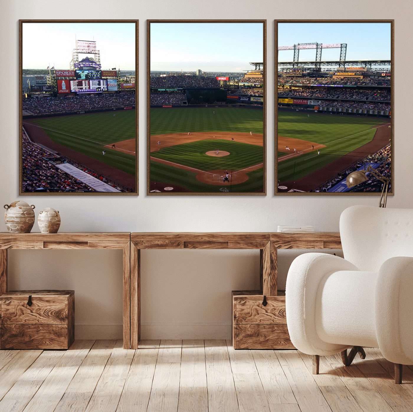 MGV-FC-60X30-3P - Colorado Rockies Coors Field Wall Art Canvas Print - MLB Baseball Stadium