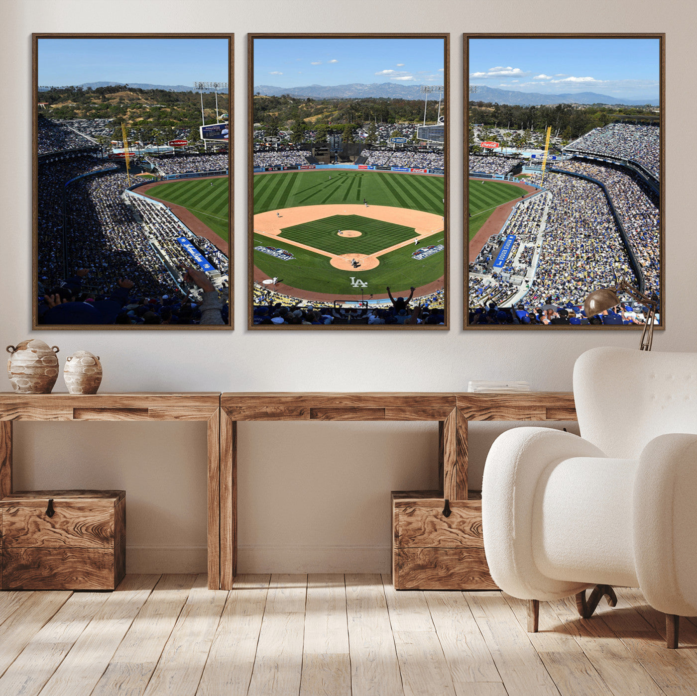 20436-MGV-CV-36X24-Los Angeles Dodgers Dodger Stadium Wall Art Canvas Print - MLB Baseball Stadium Wall Art Canvas