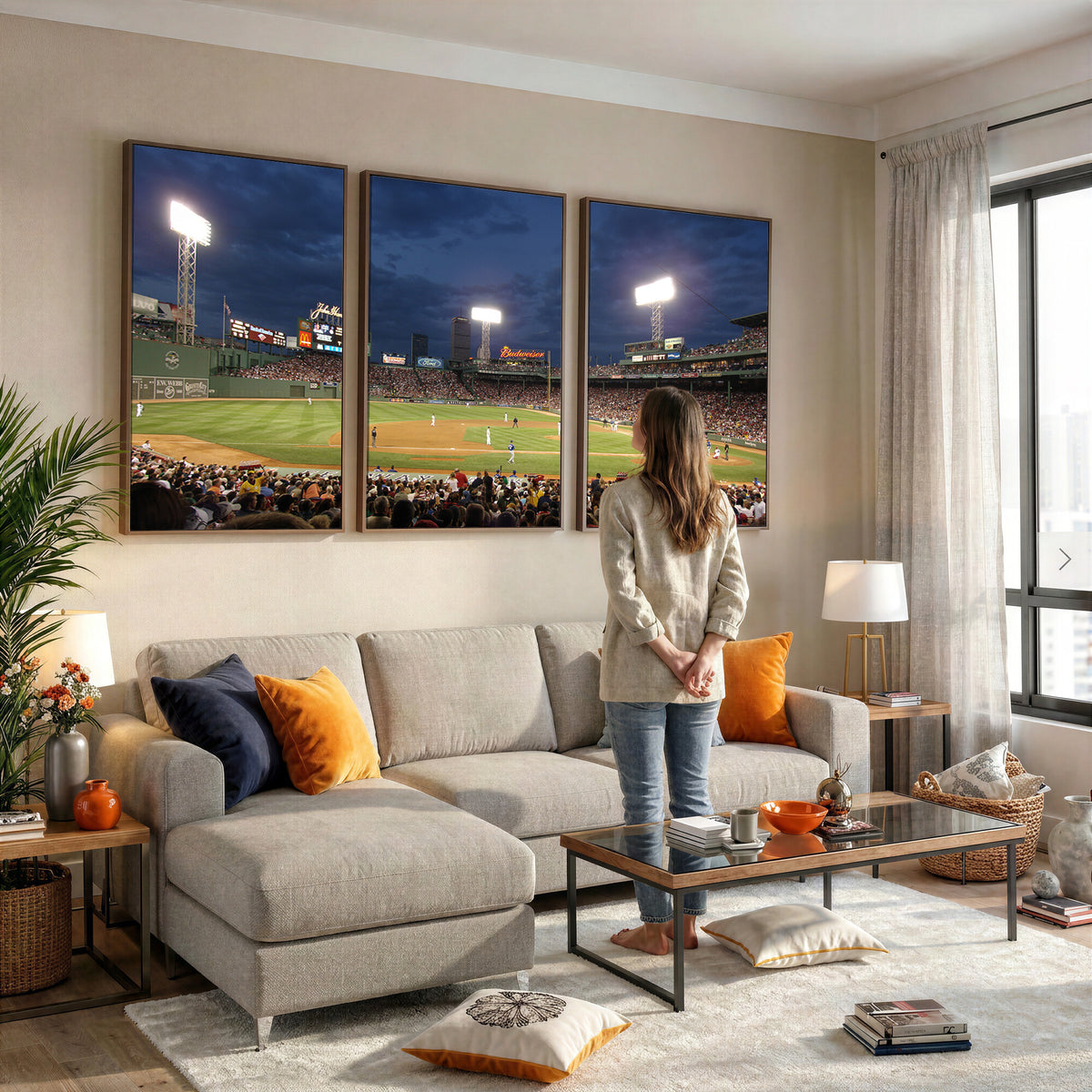85099-MGV-CV-36X24 - Boston Red Sox Baseball Team Print Canvas, Massachusetts Fenway Park Stadium Wall Art