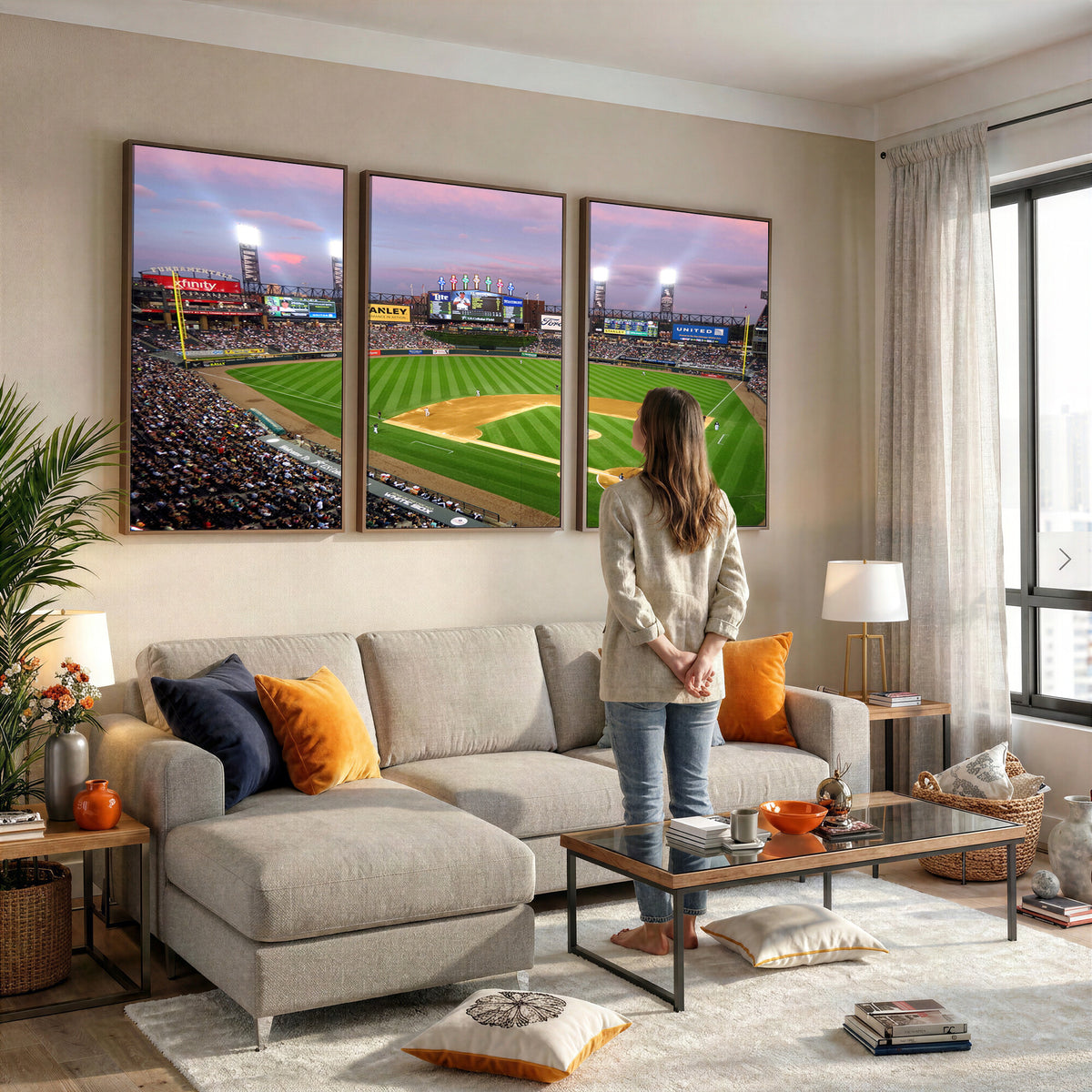 38470-MGV-CV-36X24 - Chicago White Sox Baseball Team Print Canvas, Guaranteed Rate Field Stadium Wall Art