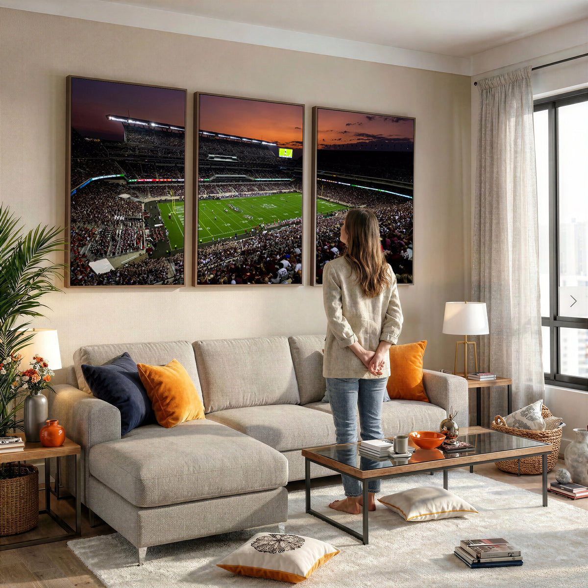 45603-MGV-CV-36X24 - Texas A&M University Aggies Football Team Print, College Station Kyle Field Stadium Wall Art