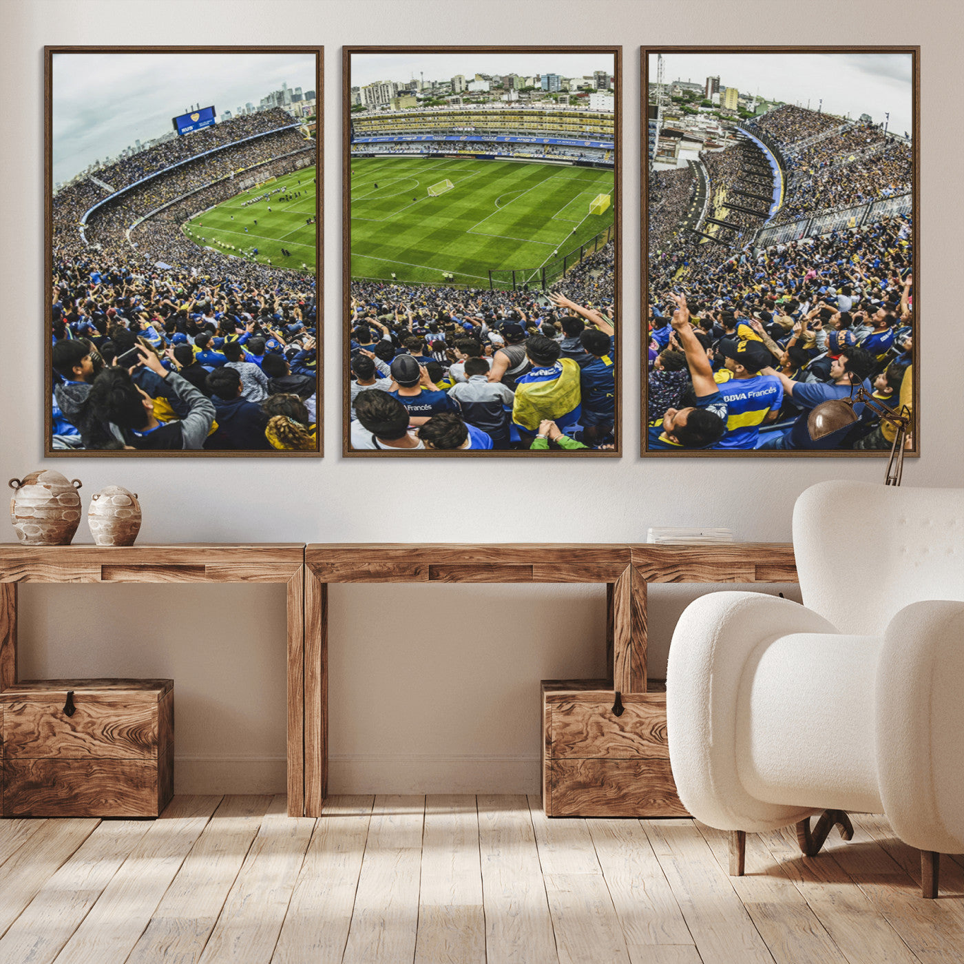 MGV-FC-60X30-3P - Boca Juniors Soccer Team Print Wall Art - Buenos Aires Bombonera Stadium Canvas Print