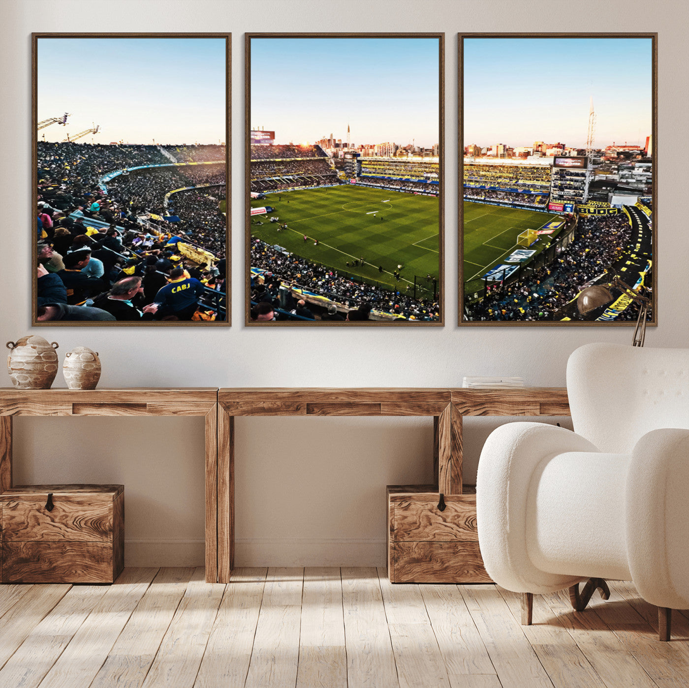 MGV-FC-60X30-3P - Boca Juniors Soccer Team Print - Buenos Aires Bombonera Stadium Wall Art Canvas Print