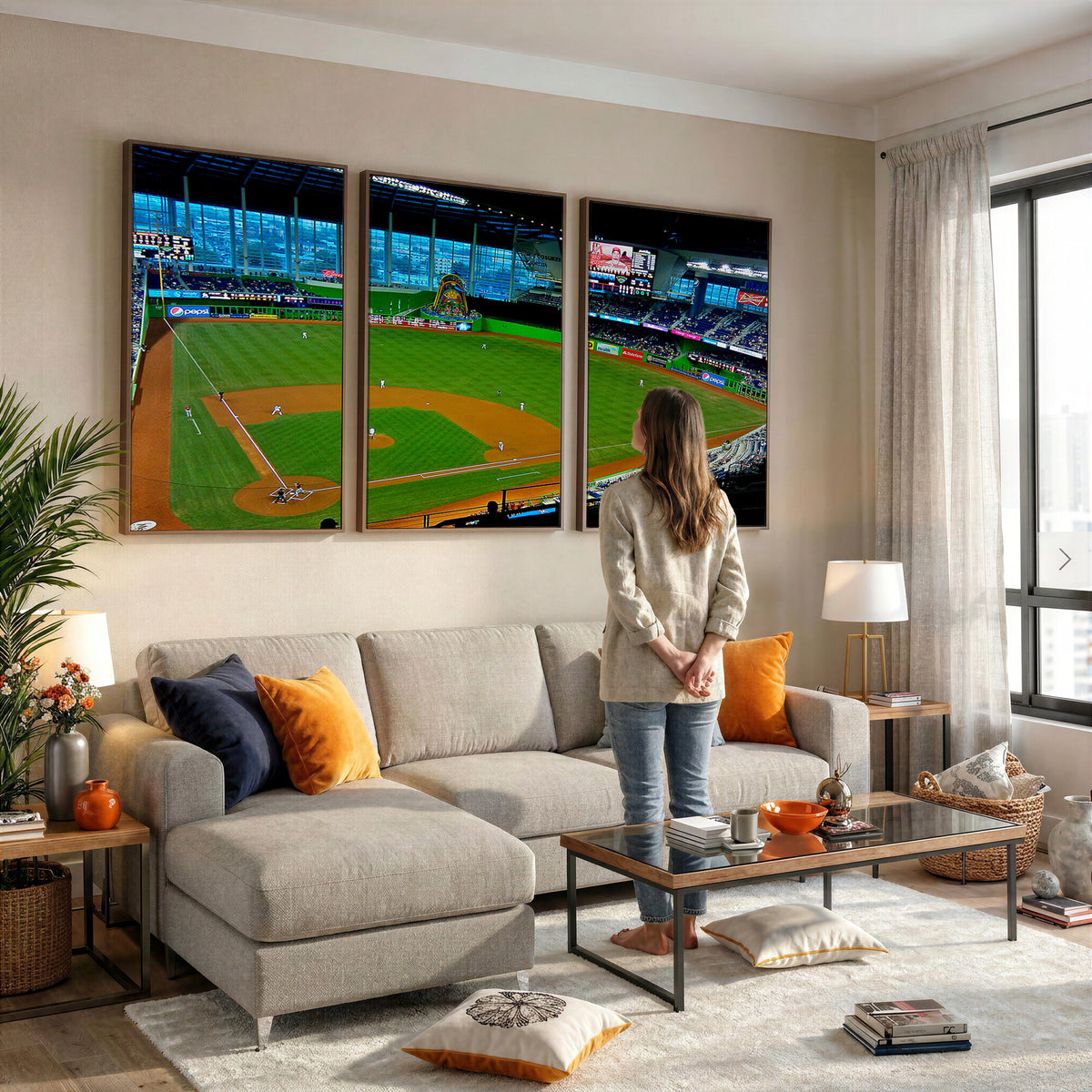 51207-MGV-CV-36X24 - Miami Marlins Baseball Team Print, Miami LoanDepot Park