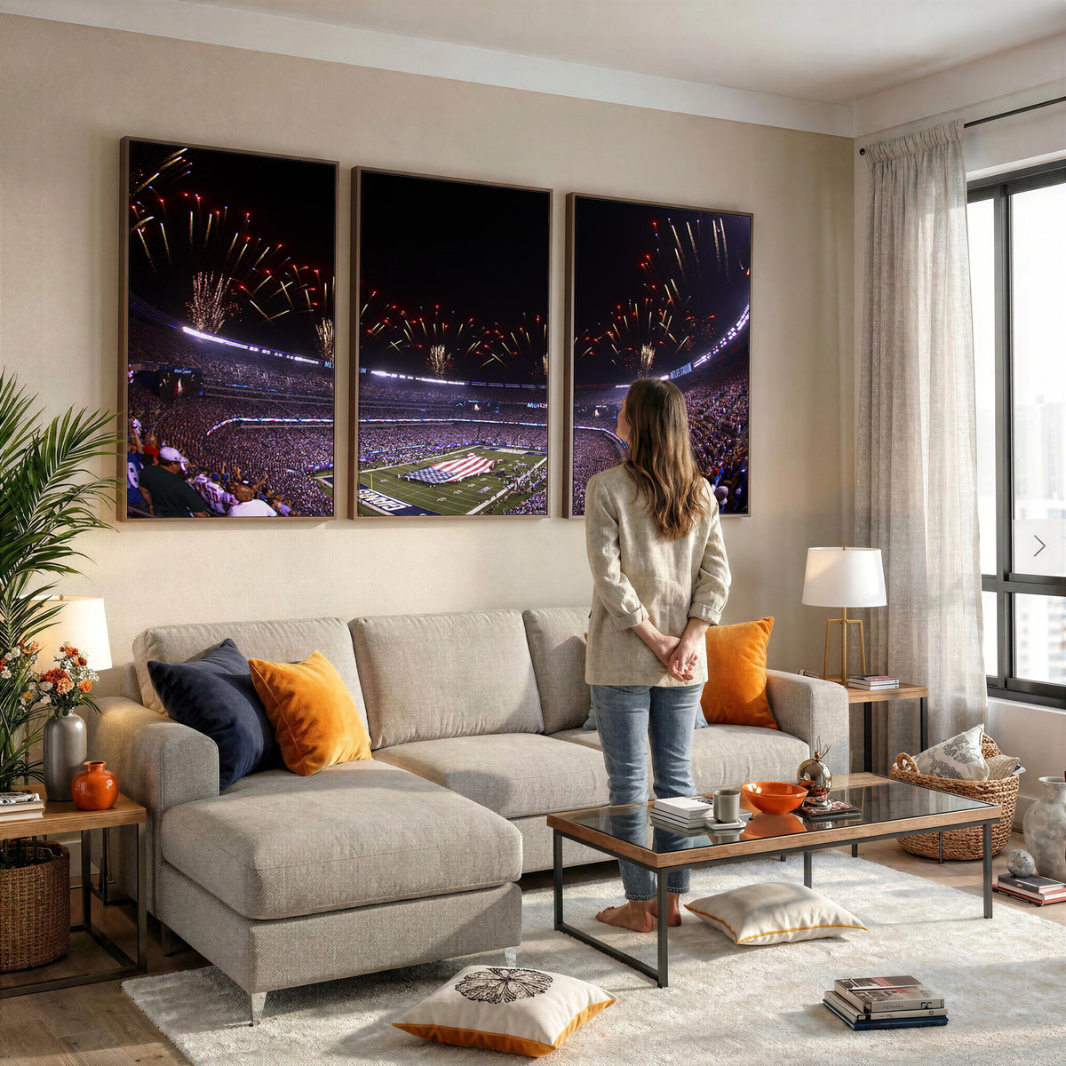 56360-MGV-CV-36X24 - New York Giants Football Team Print, East Rutherford MetLife Stadium Wall Art