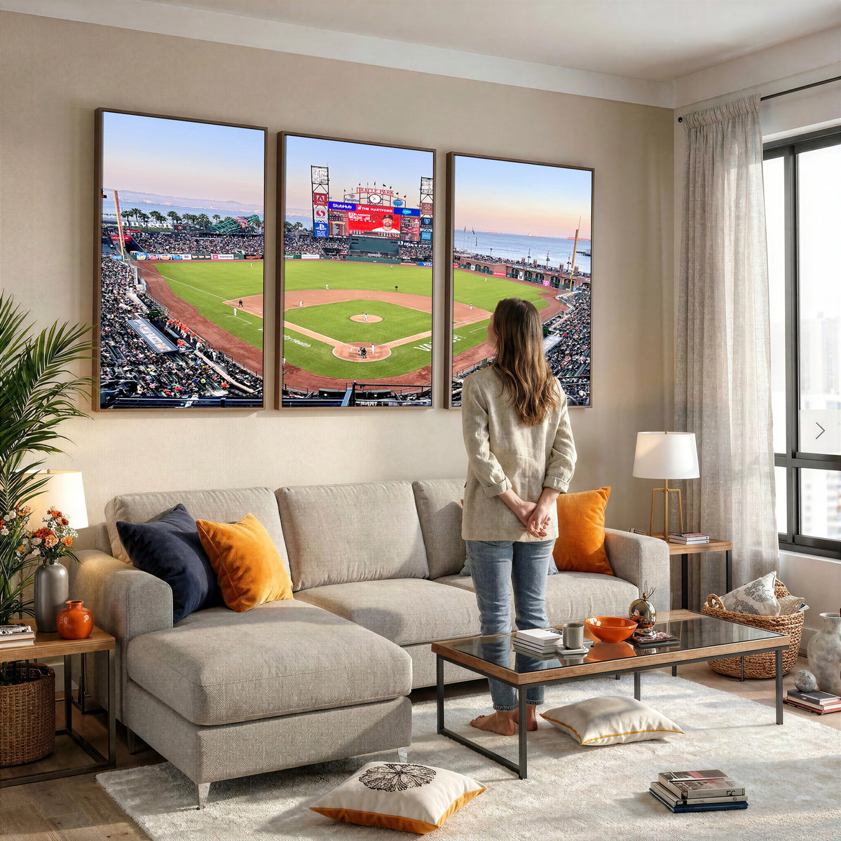 16055-MGV-CV-36X24 - San Francisco Giants Baseball Team Print, Oracle Park