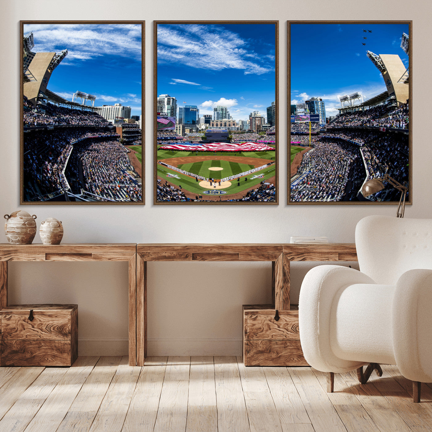 MGV-FC-60X30-3P - San Diego Padres Baseball Team Print - Petco Park Stadium Wall Art Canvas Print