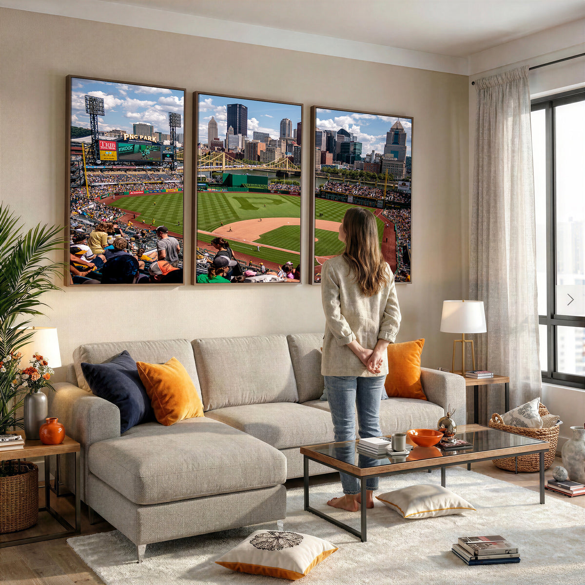66872-MGV-CV-36X24 - Pittsburgh Pirates Baseball Team Print, PNC Park Stadium