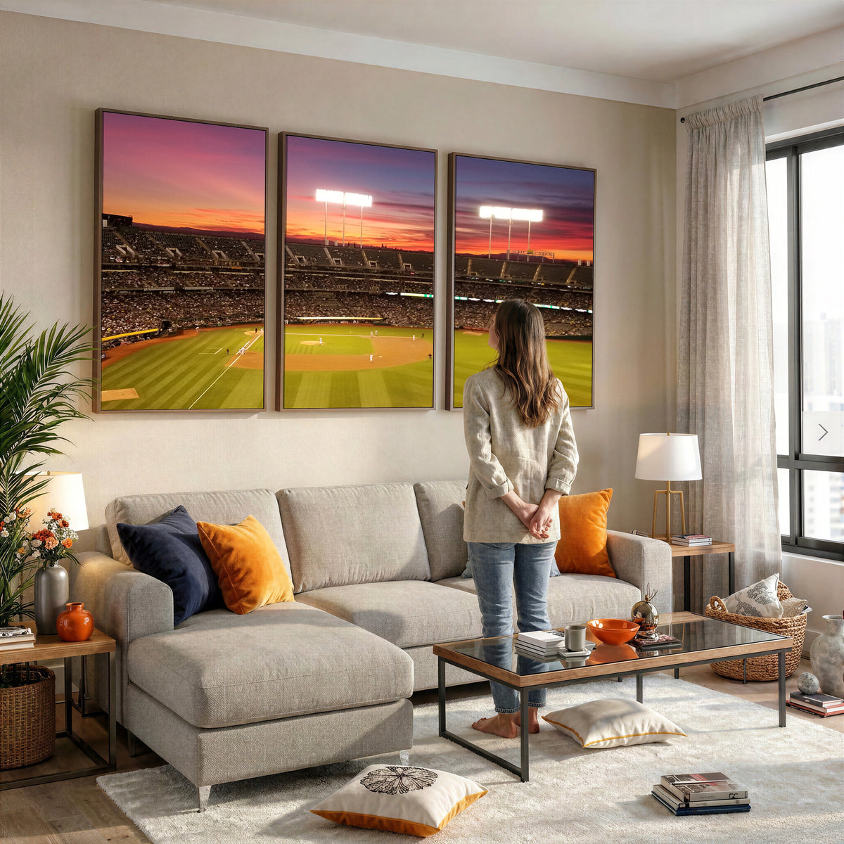 73718-MGV-CV-36X24 - Oakland Athletics Baseball Team Print, Oakland Coliseum