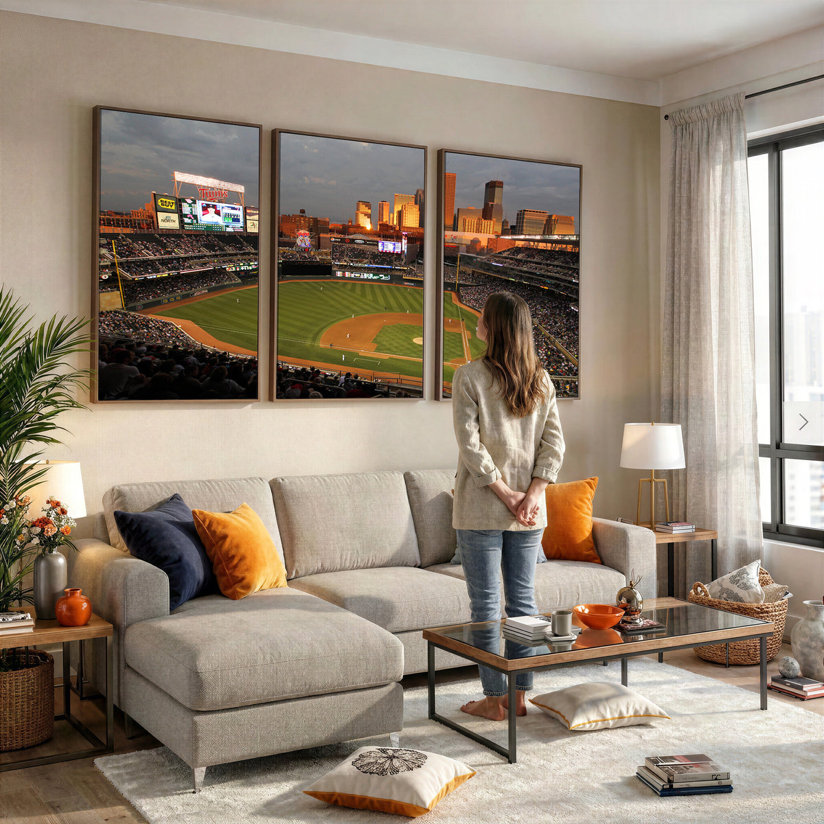 99822-MGV-CV-36X24 - Minnesota Twins Baseball Team Print, Minneapolis Target Field Stadium Wall Art