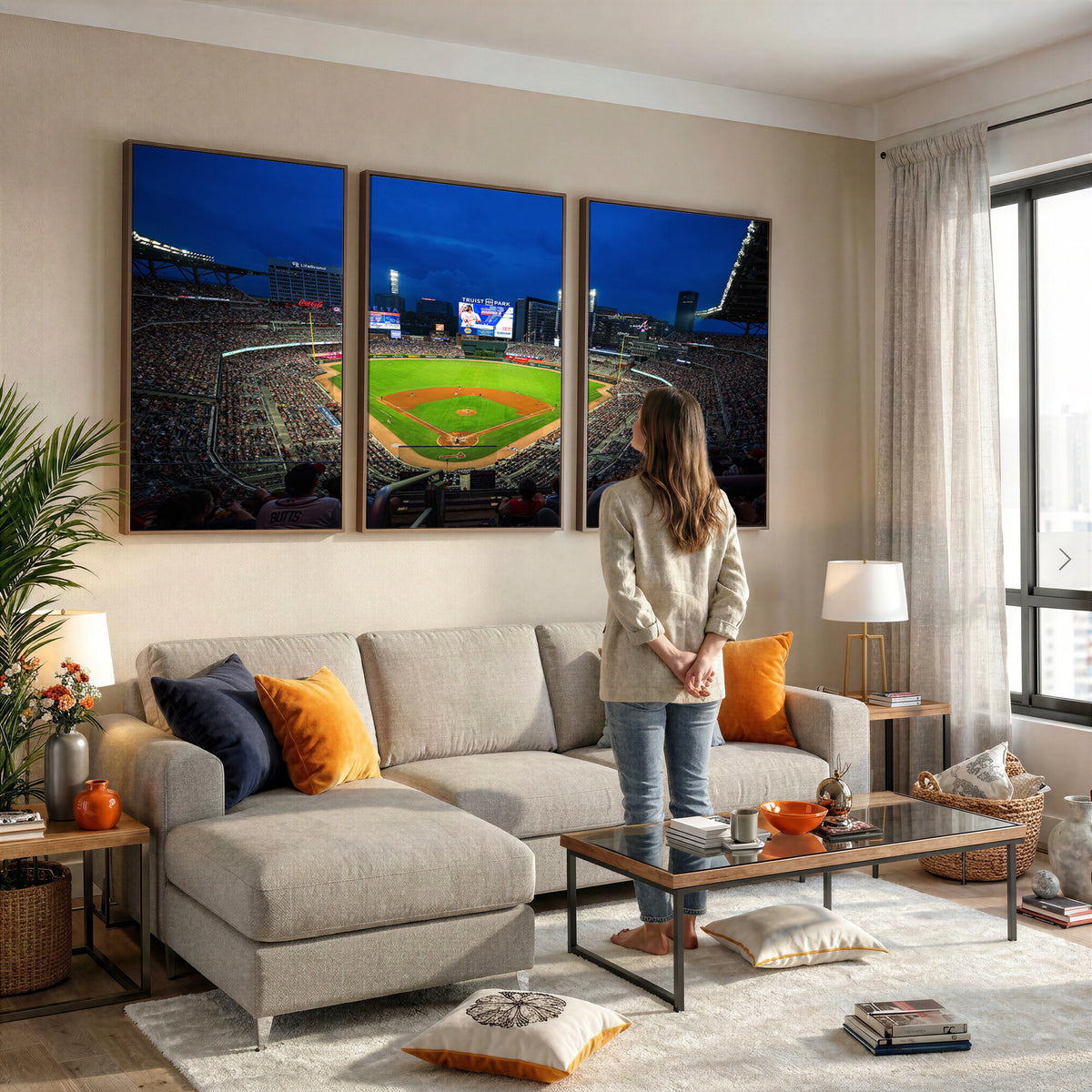 88590-MGV-CV-36X24 - Truist Park Night Game Canvas Art, Atlanta Braves Stadium