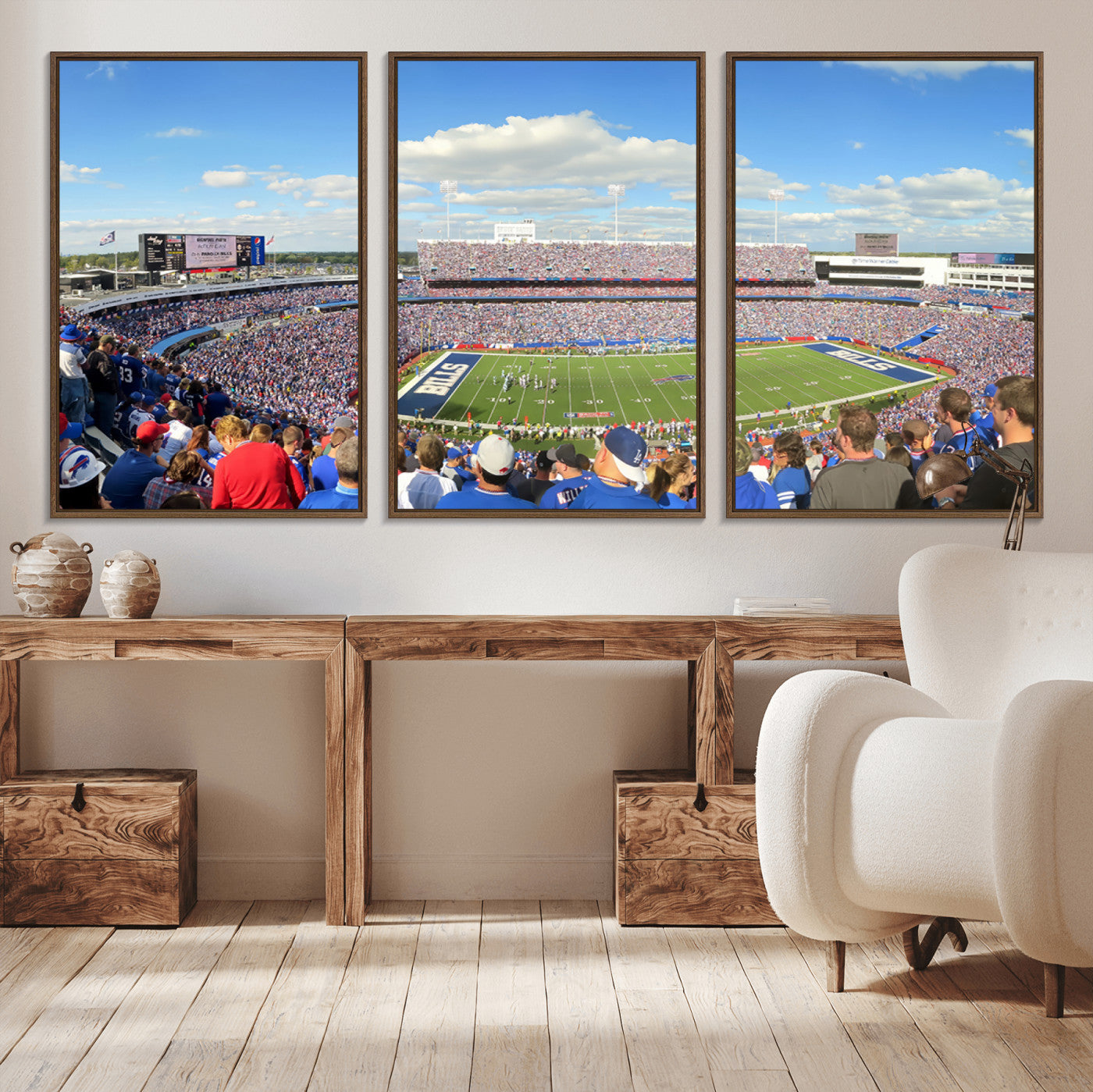 MGV-FC-60X30-3P - Buffalo Bills NFL Football Team Print - Buffalo Highmark Stadium Wall Art Canvas Print